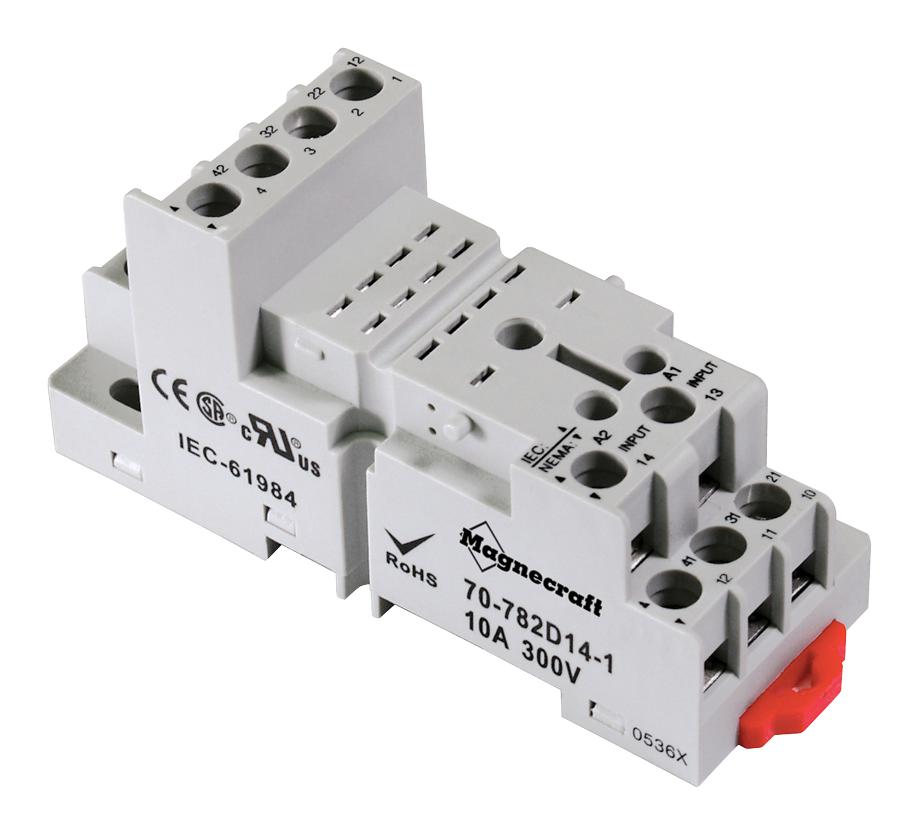 Schneider Electric/legacy Relay 70-782D14-1 Relay Socket, Din Rail/panel, 14P, Screw