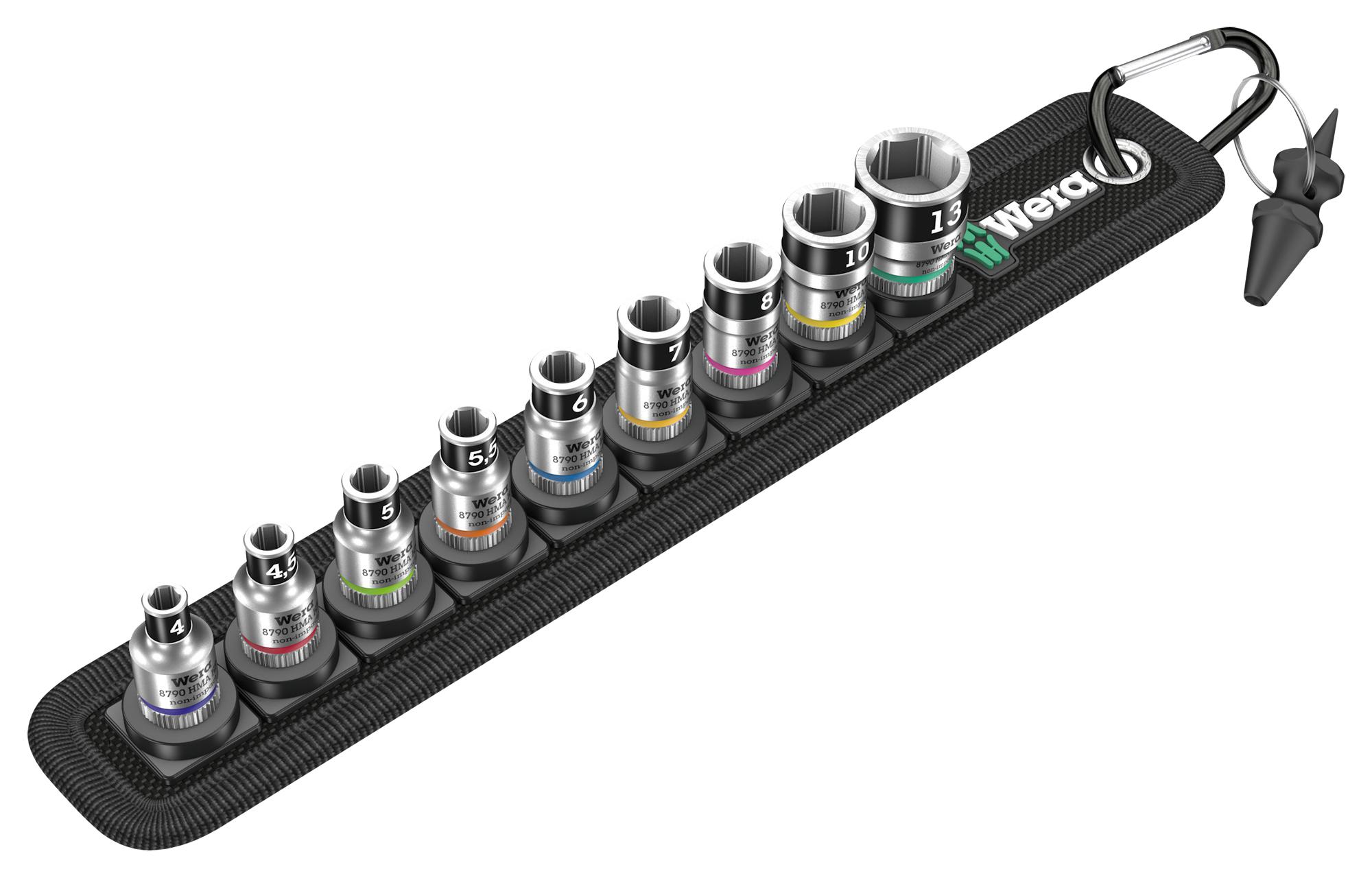 Wera Belt 1 Bit Socket Set, 1/4In Drive, 13Pc