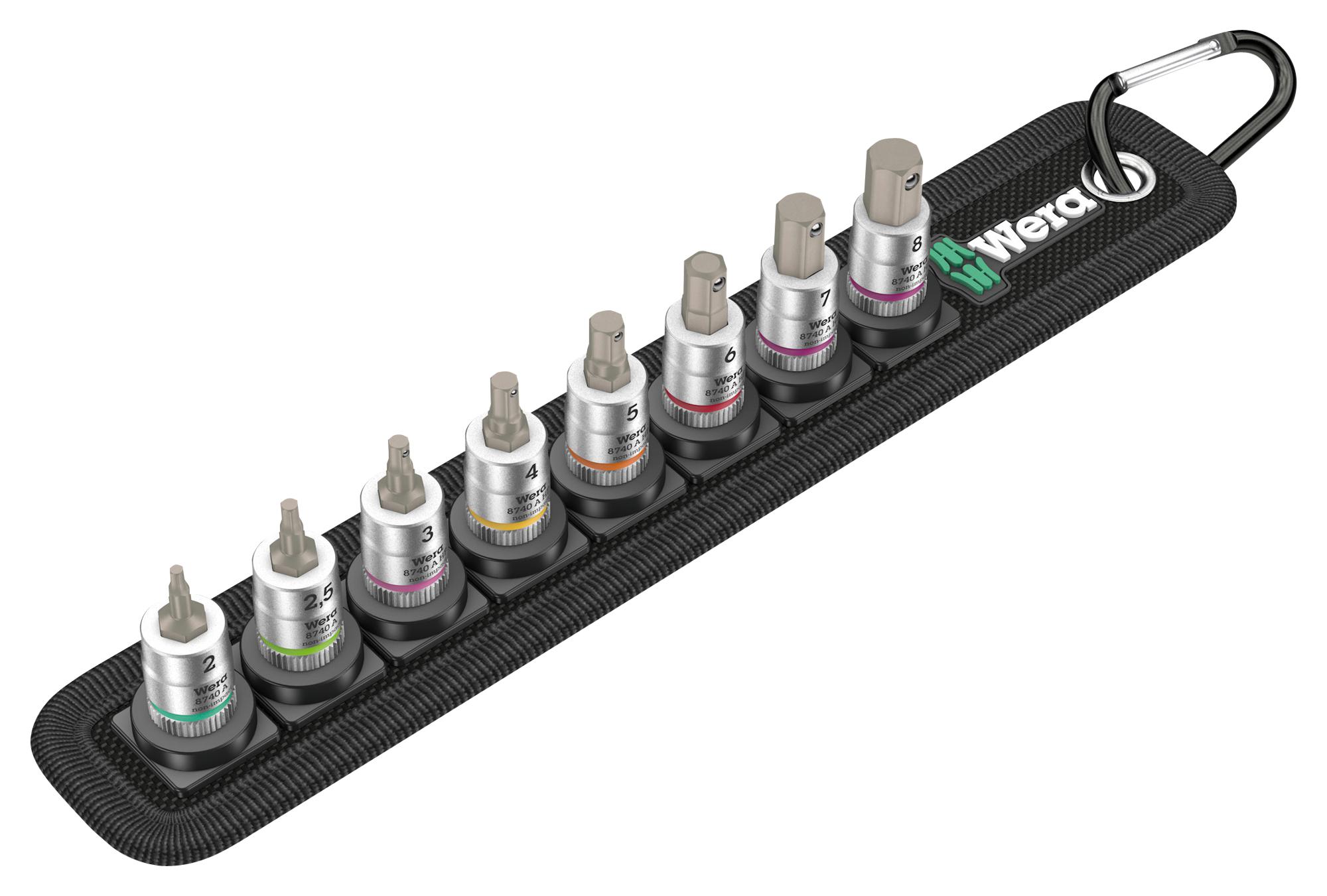 Wera Belt 2 Hex Bit Socket Set, 1/4In Drive, 10Pc