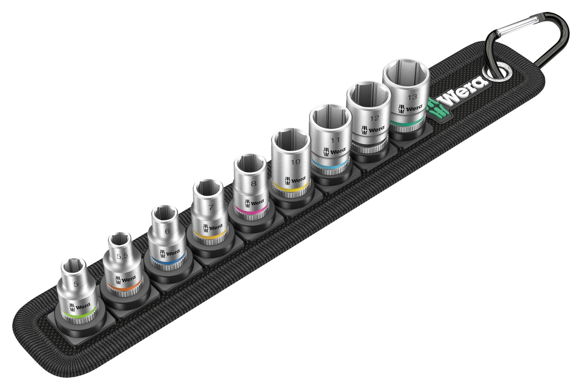 Wera Belt 4 Bit Socket Set, 1/4In Drive, 11Pc