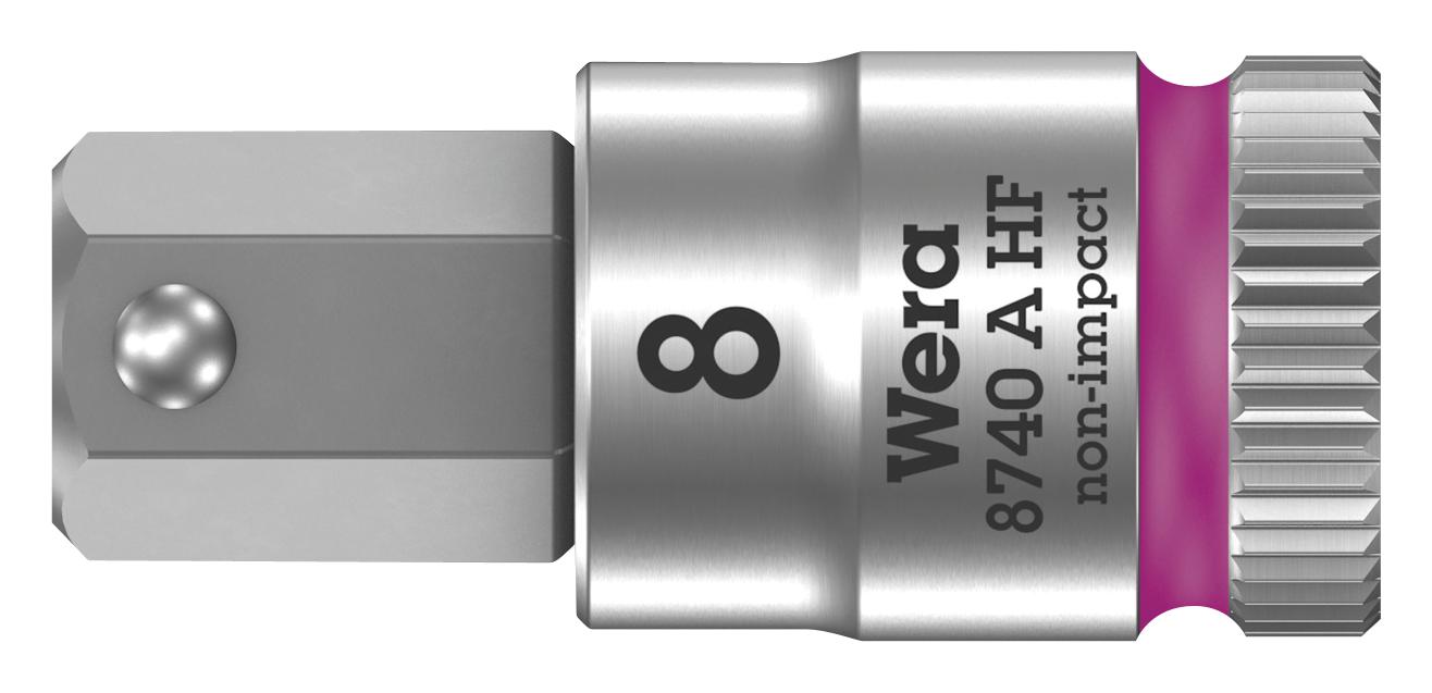 Wera 8740 8 X 28Mm Bit Socket, Hex, Size 8Mm, 28Mm