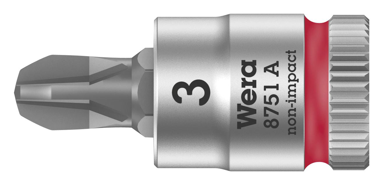 Wera 8751 3 X 28Mm Bit Socket, Phillips, Ph3, 28Mm