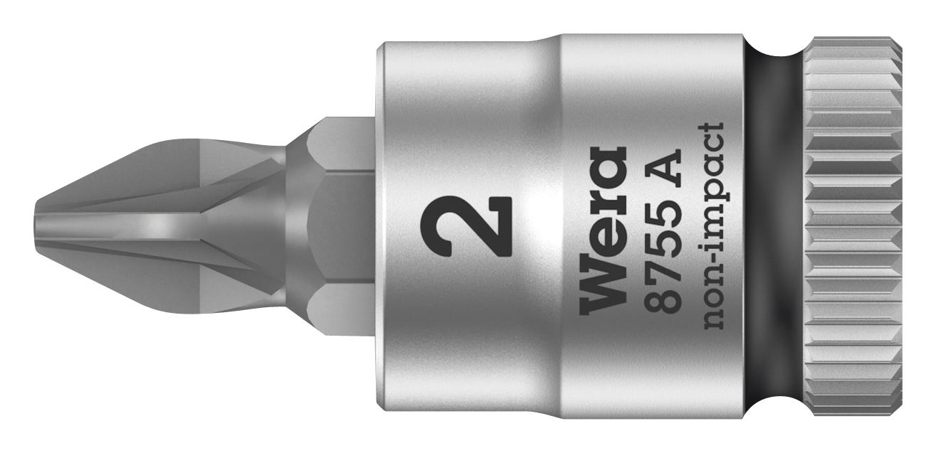 Wera 8755 2 X 28Mm Bit Socket, Pozidriv, Pz2, 28Mm