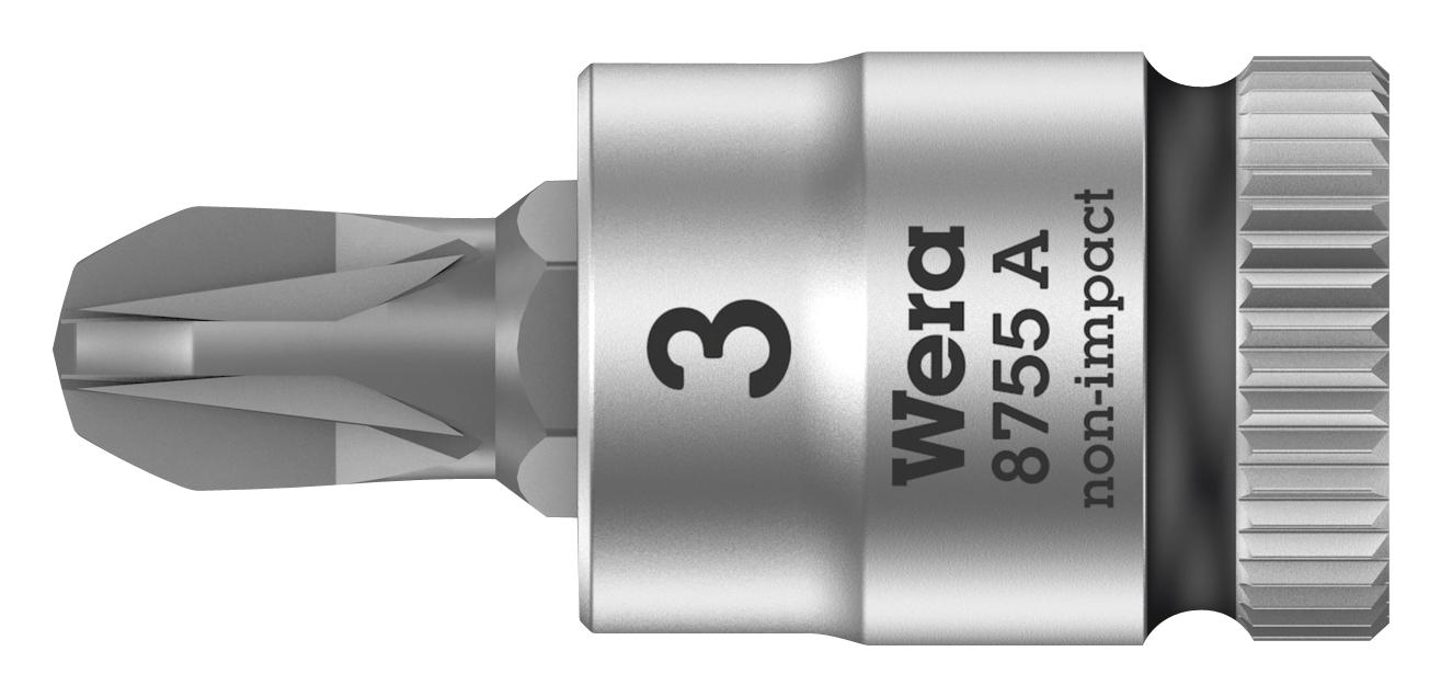 Wera 8755 3 X 28Mm Bit Socket, Pozidriv, Pz3, 28Mm