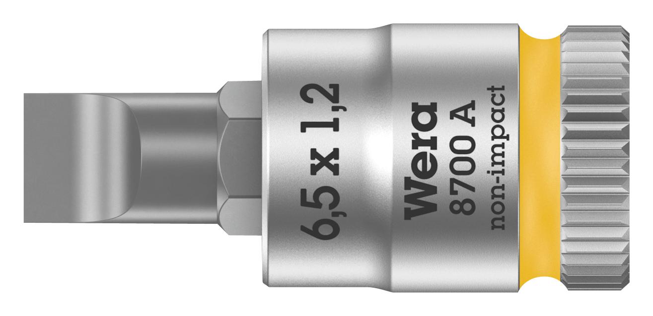 Wera 8700 1.2 X 6.5Mm Bit Socket, Slotted, 1.2X6.5Mm, 28Mm