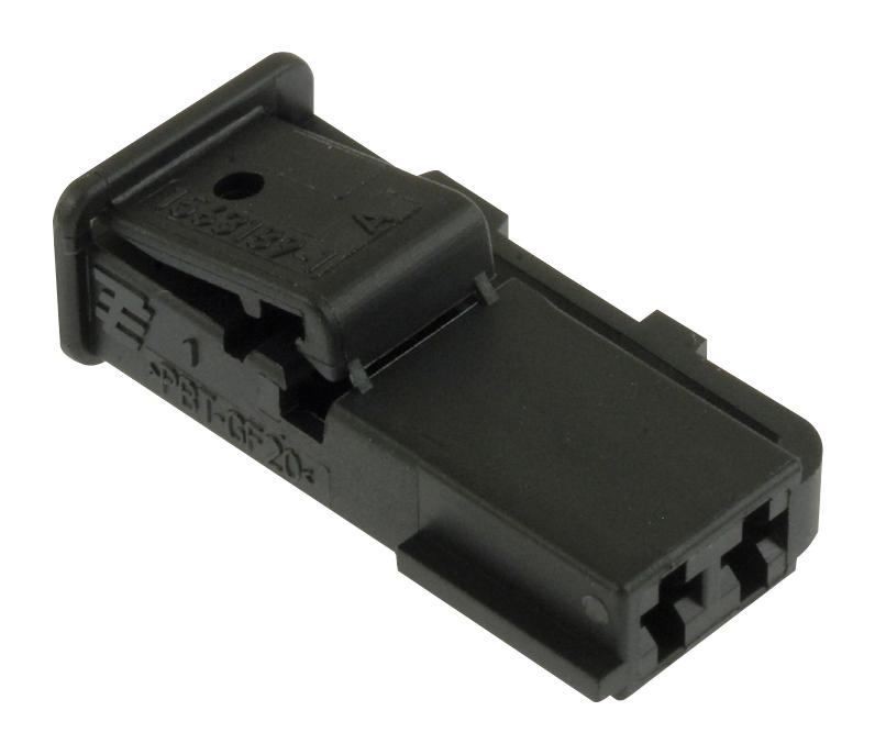 Te Connectivity 1563189-1 Rcpt Housing, 2Pos, Gf Pbt, Black