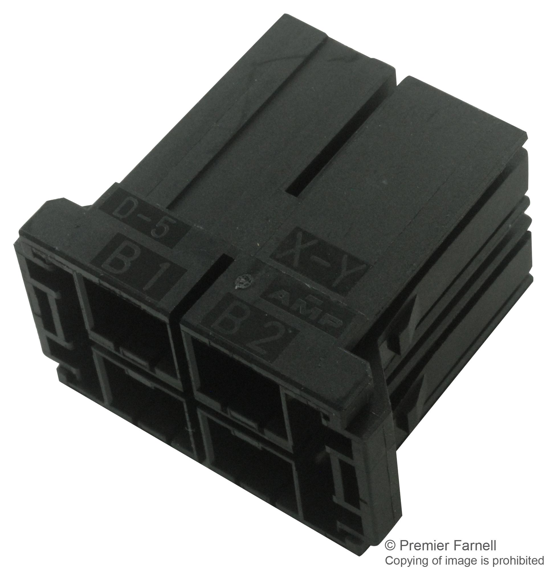 Amp - Te Connectivity 3-917807-2 Rcpt Housing, 4Pos, Gf Polyester, Black