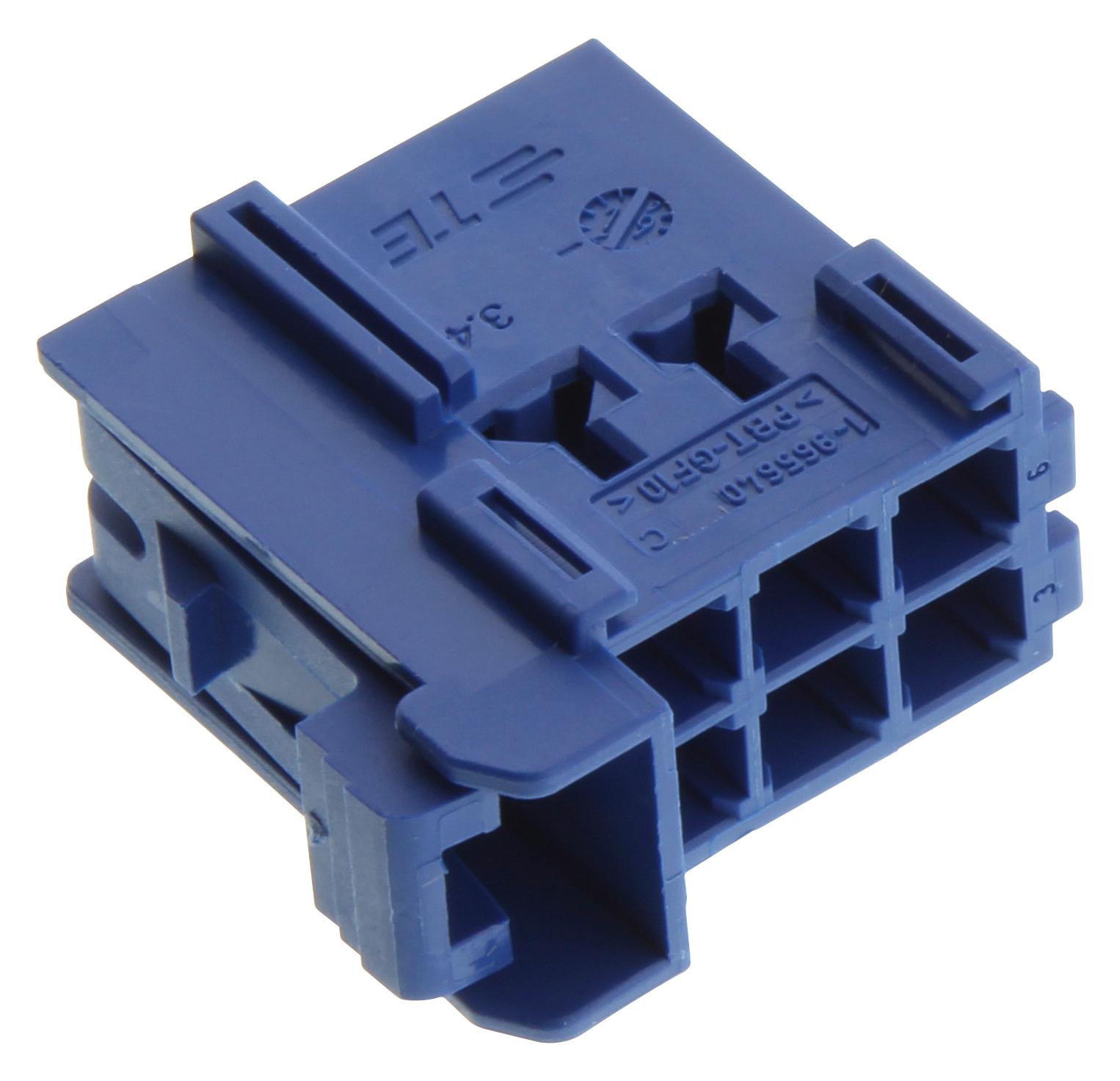 Amp - Te Connectivity 1-965640-1 Receptacle Housing, 6Pos, Pbt Gf, Blue