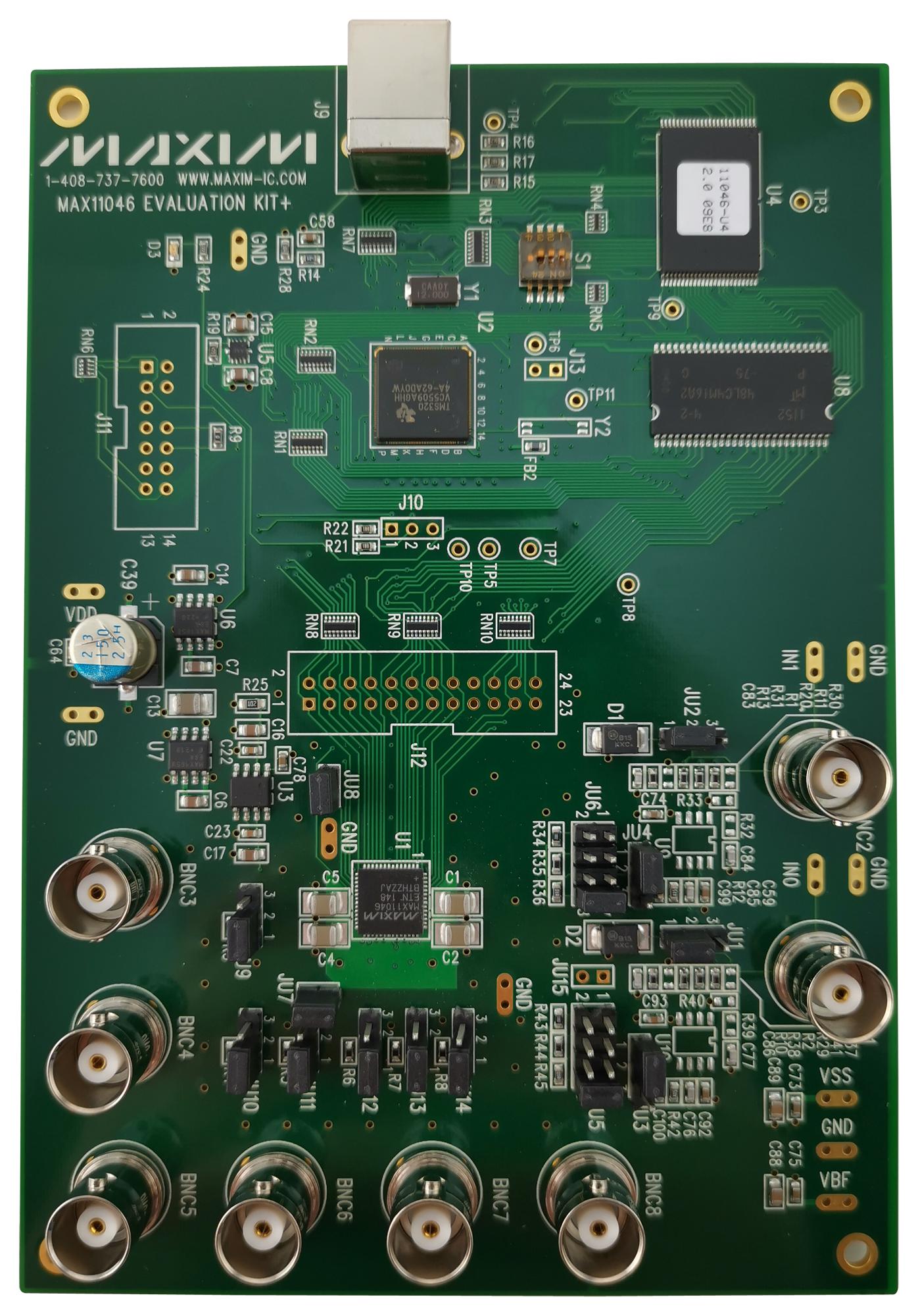 Analog Devices Max11046Evkit+ Eval Brd, 8-Ch Simultaneous-Sampling Adc