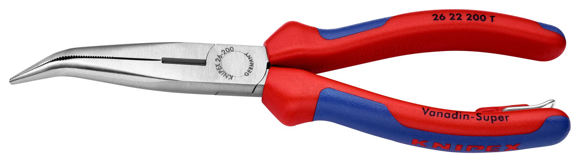 Knipex 26 22 200 T Snipe Nose Plier, Curved, 200Mm