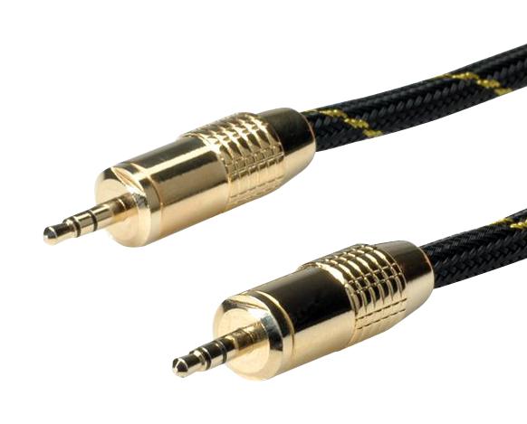 Roline 11.09.4289 Audio Cable, 3.5Mm Plug, 10M, Blk/gld