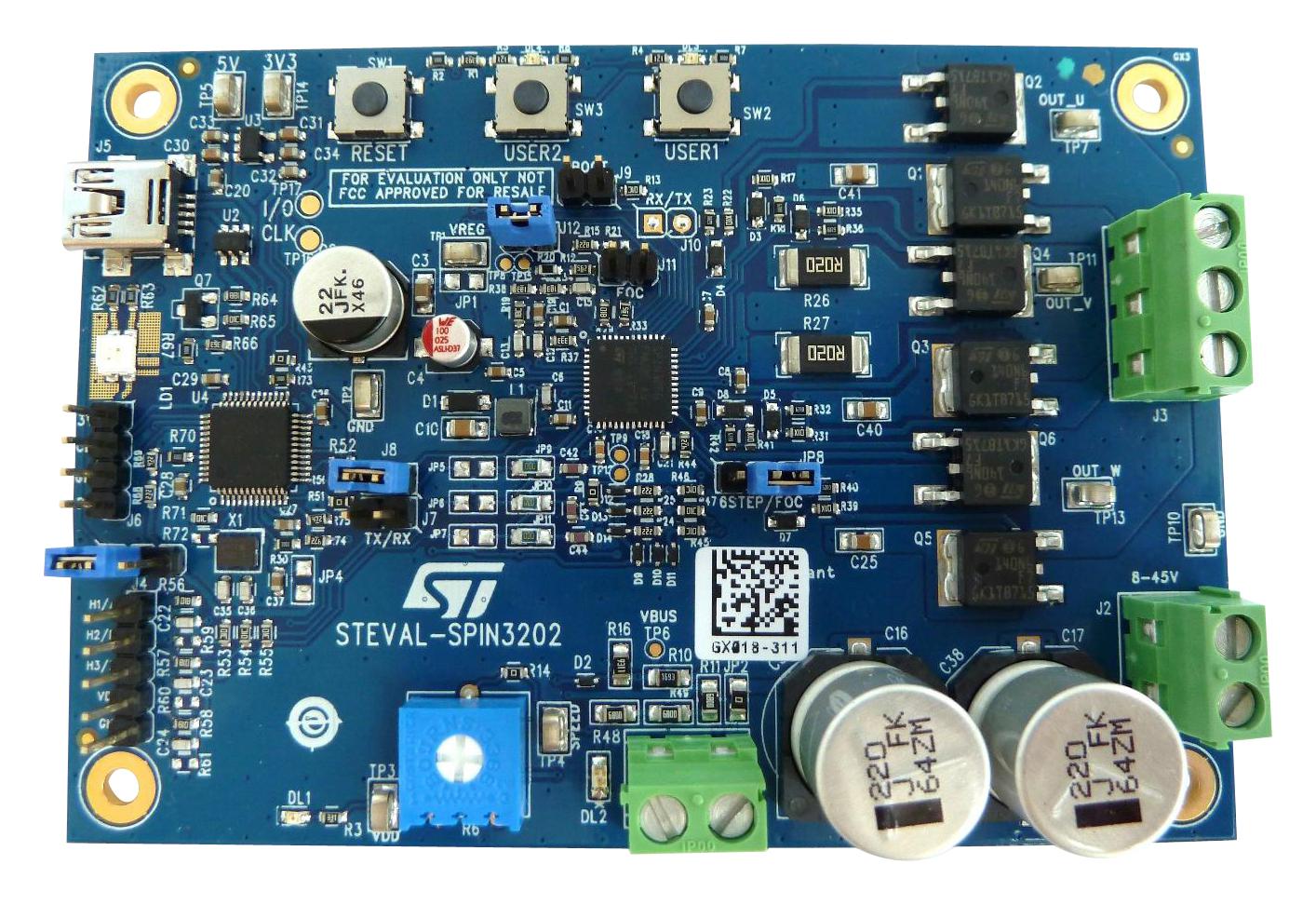 Stmicroelectronics Steval-Spin3202 Eval Board, 3-Phase Bldc Driver