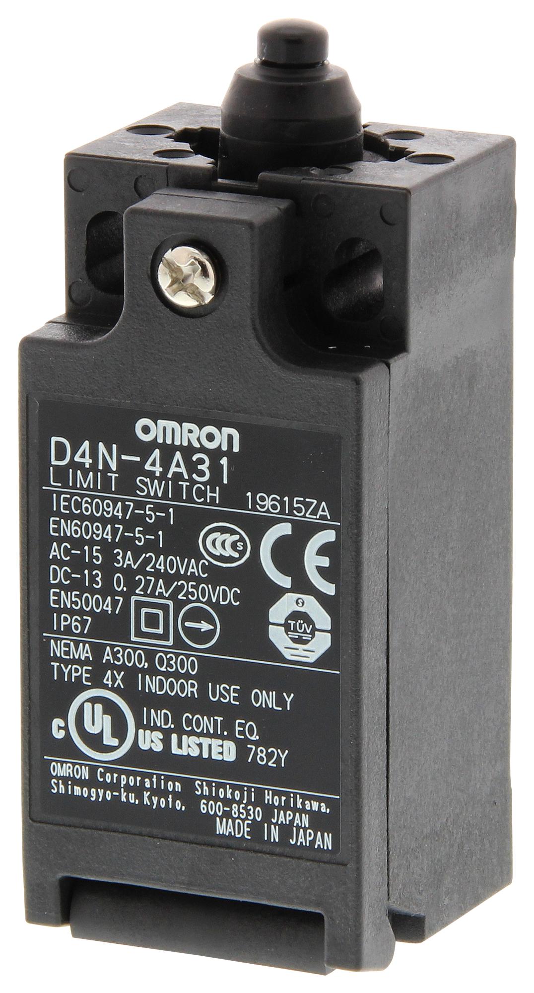 Omron Industrial Automation D4N1131 Limit Switch, Spst-Nc/no, 240Vac, 3A