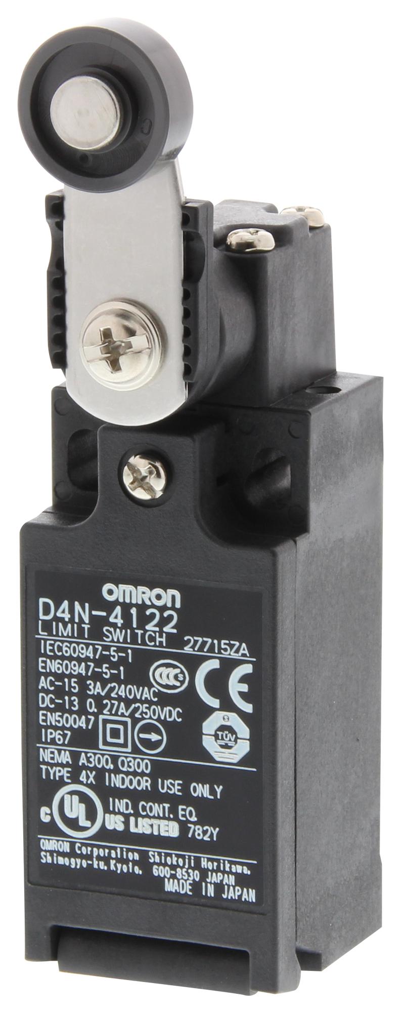 Omron Industrial Automation D4N4122 Limit Switch, Spst-Nc/no, 240Vac, 3A