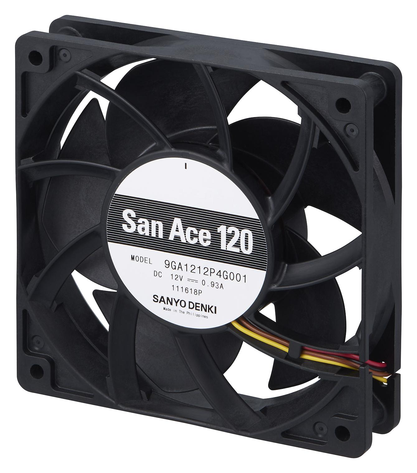 Sanyo Denki 9Ga1212P4S001 Axial Fan, 120Mm, 12Vdc, 113Cfm, 54Dba