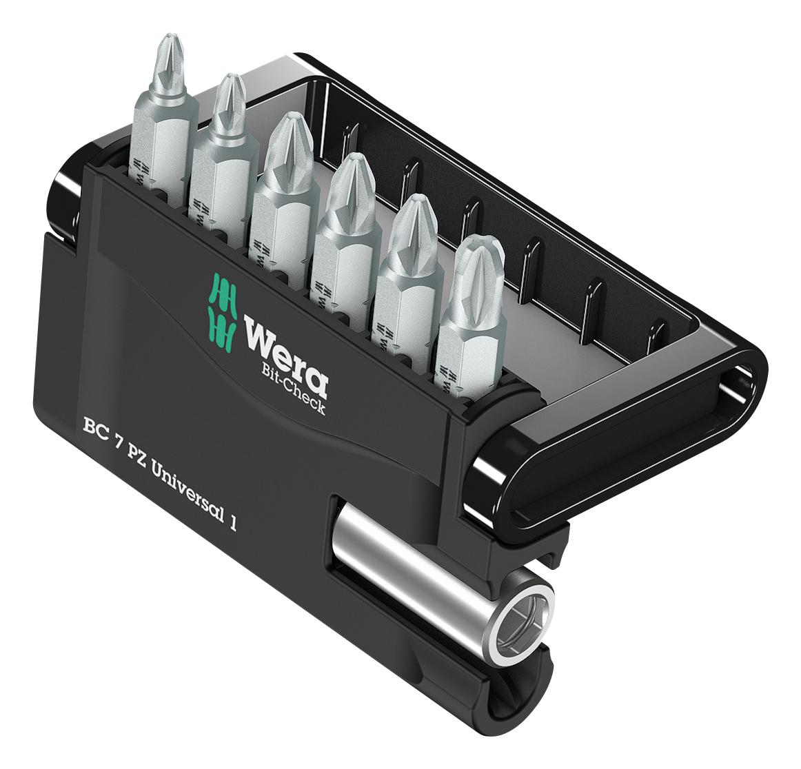 Wera 05056296001 Bit-Check Set W/universal Holder, 8Pc