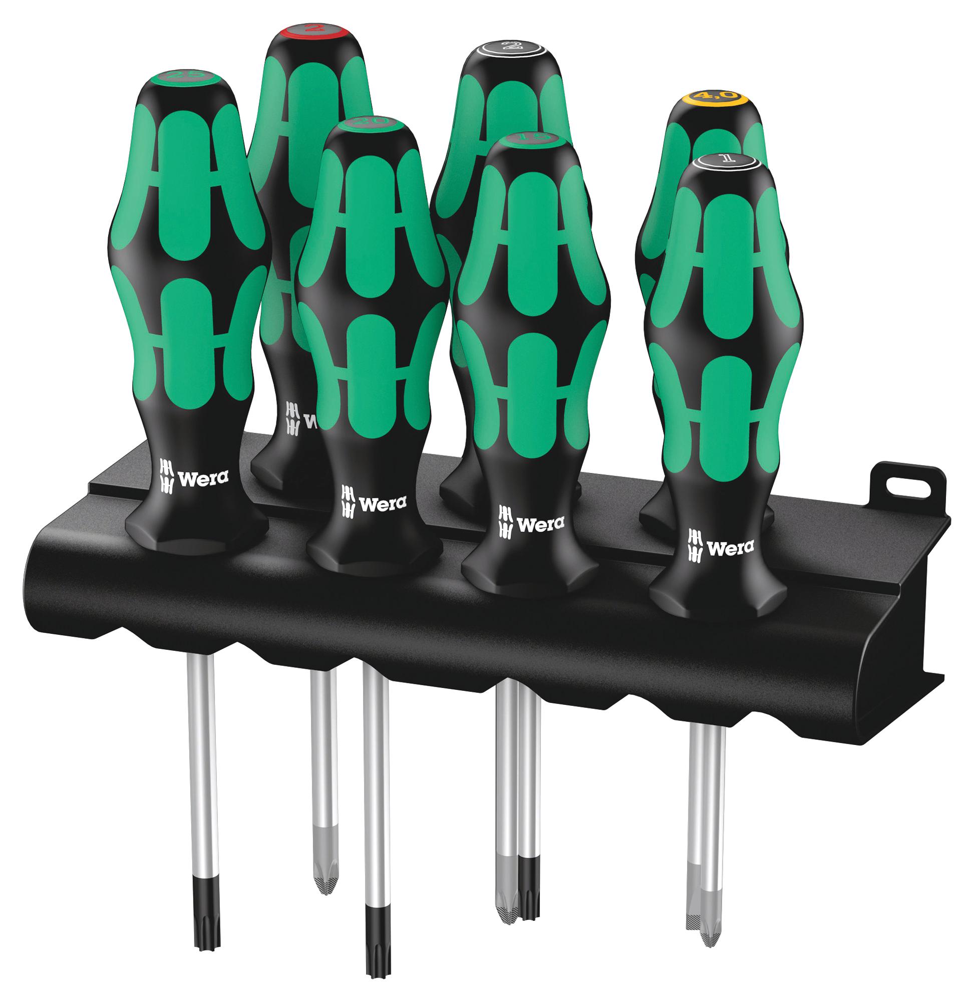 Wera 05320540001 Screwdriver Set, Ph/pz/torx/slotted, 8Pc