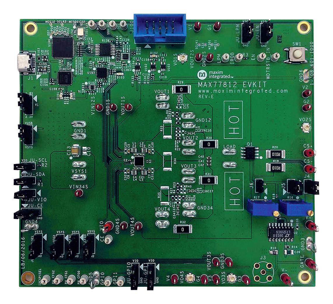 Analog Devices Max77812Evkit# Eval Board, Quad-Phase Buck Regulator