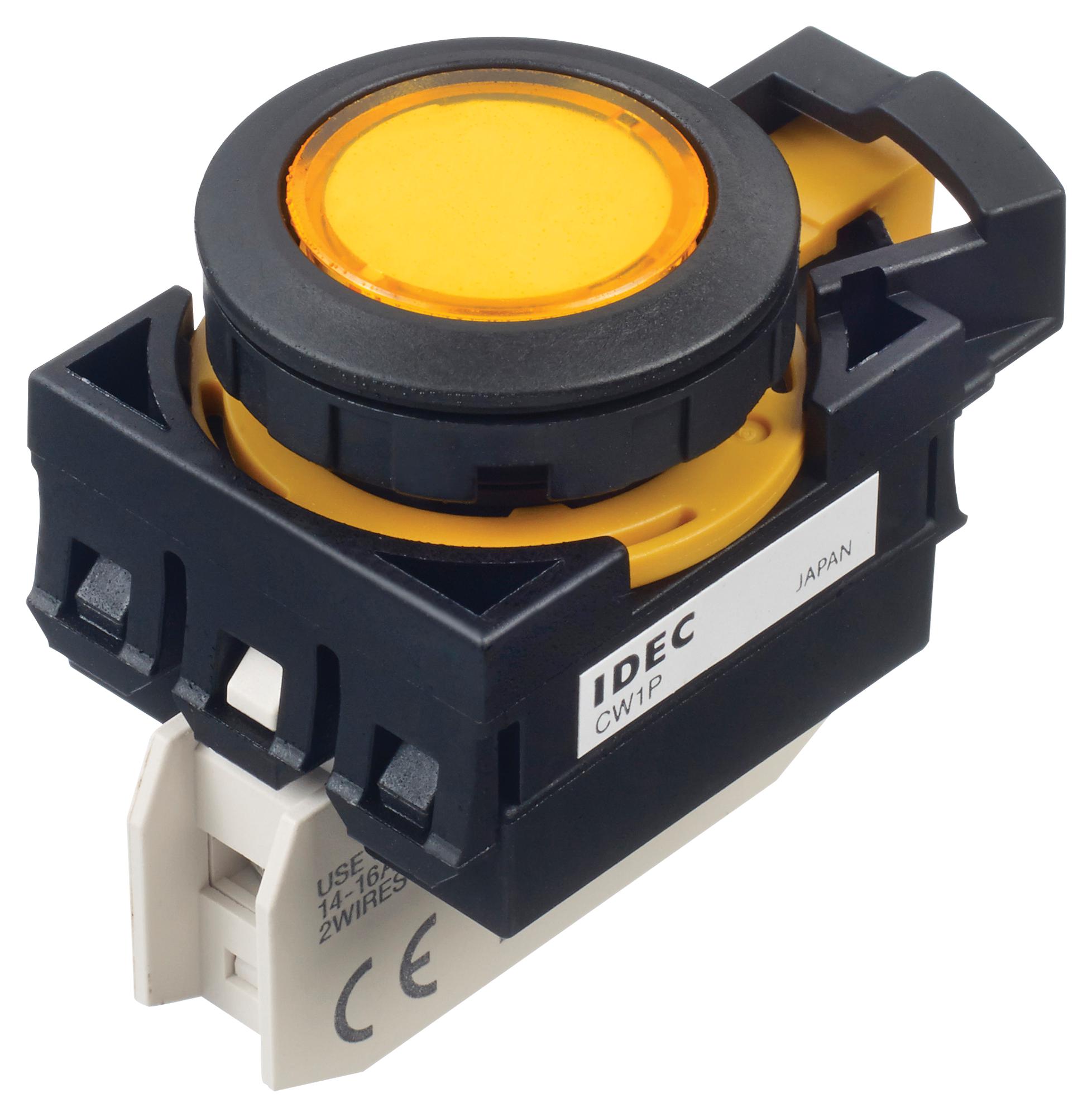 Idec Cw1P-1Eq4Y Pilot Light, Yellow, 22Mm, 24Vac/vdc