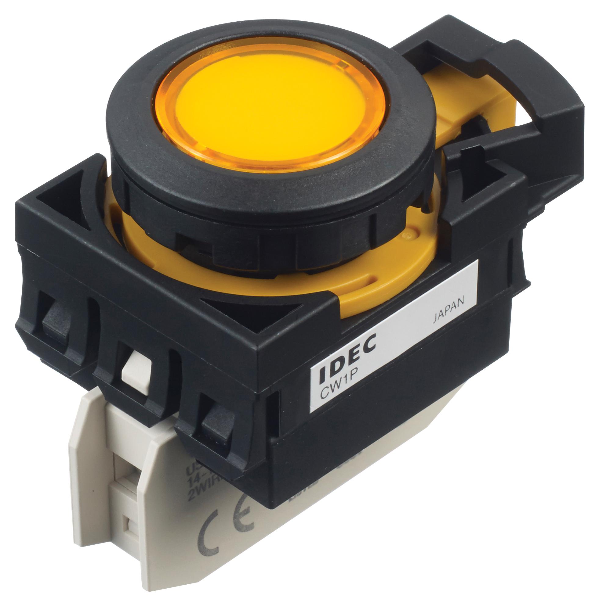 Idec Cw1P-1Eqm4Y Pilot Light, Yellow, 22Mm, 240Vac