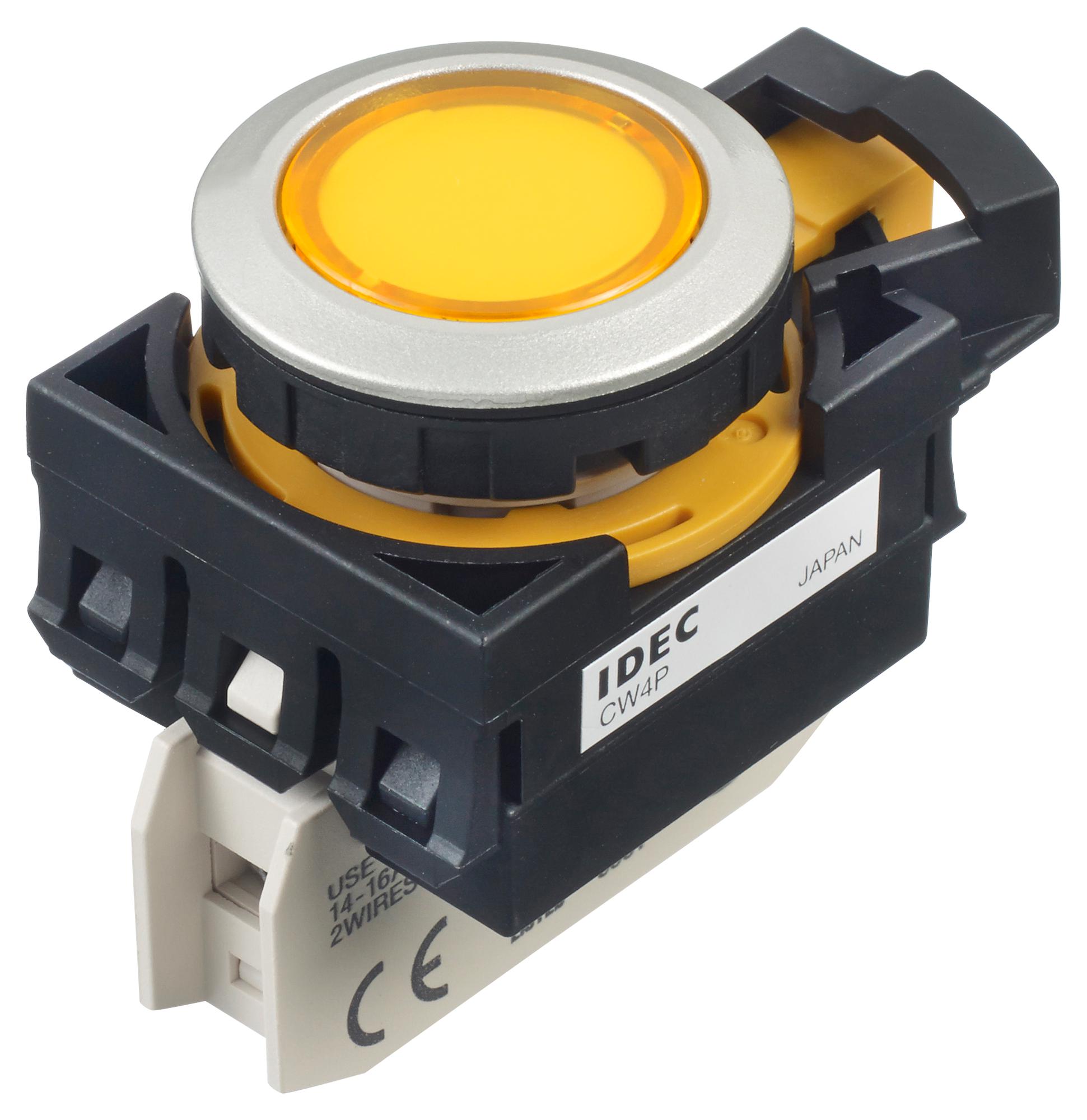 Idec Cw4P-1Eq4Y Pilot Light, Yellow, 22Mm, 24Vac/vdc