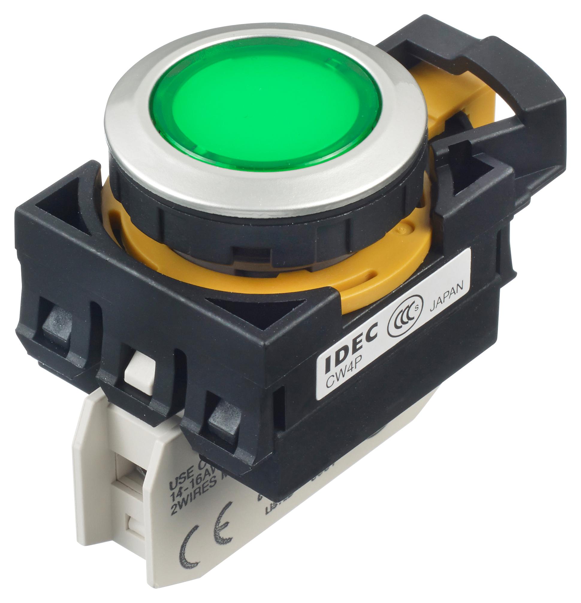 Idec Cw4P-1Eqm4G Pilot Light, Green, 22Mm, 240Vac