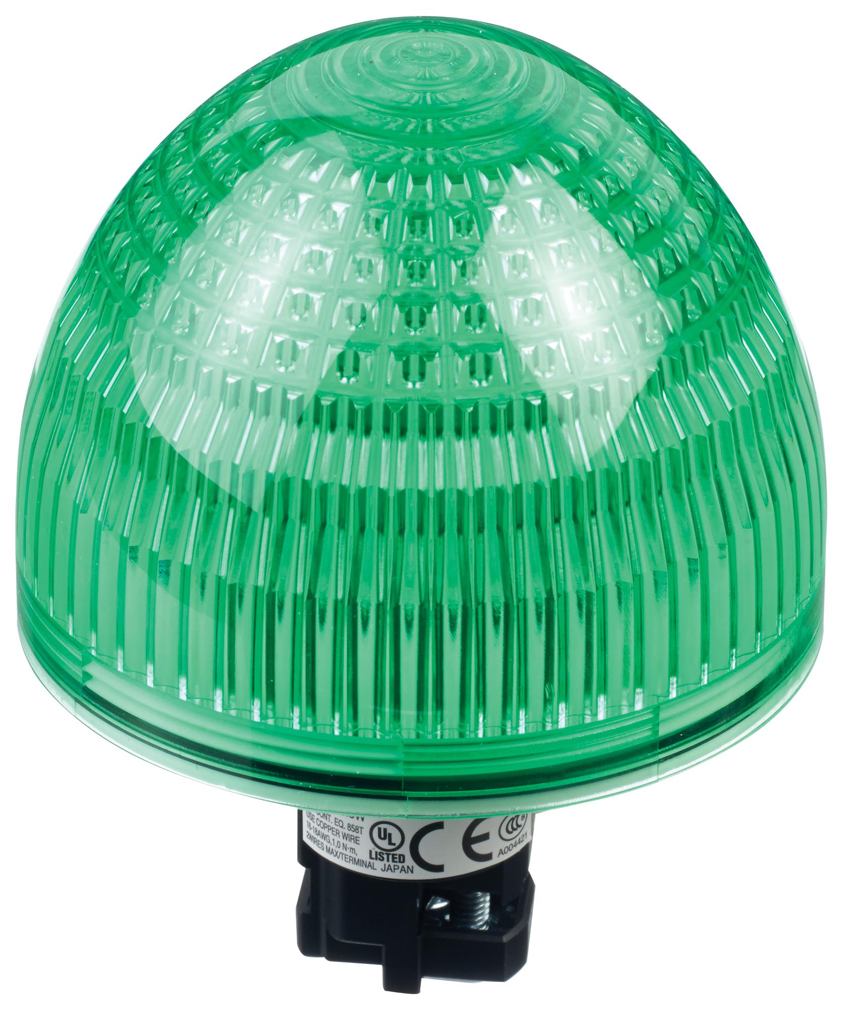 Idec Hw1P-5Q4G Pilot Light, Green, 22Mm, 24Vac/vdc