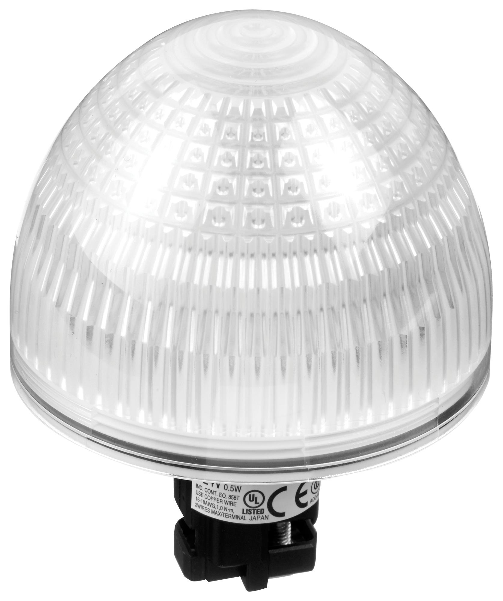 Idec Hw1P-5Q4Pw Pilot Light, White, 22Mm, 24Vac/vdc