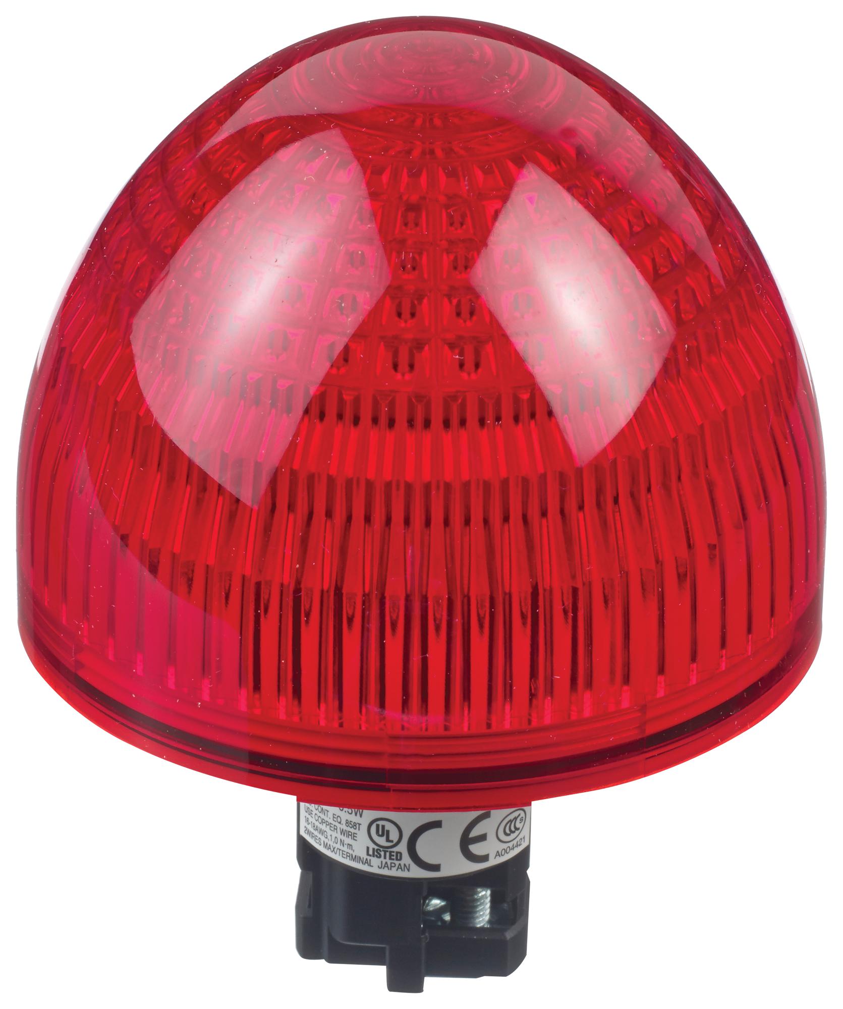 Idec Hw1P-5Q4R Pilot Light, Red, 22Mm, 24Vac/vdc