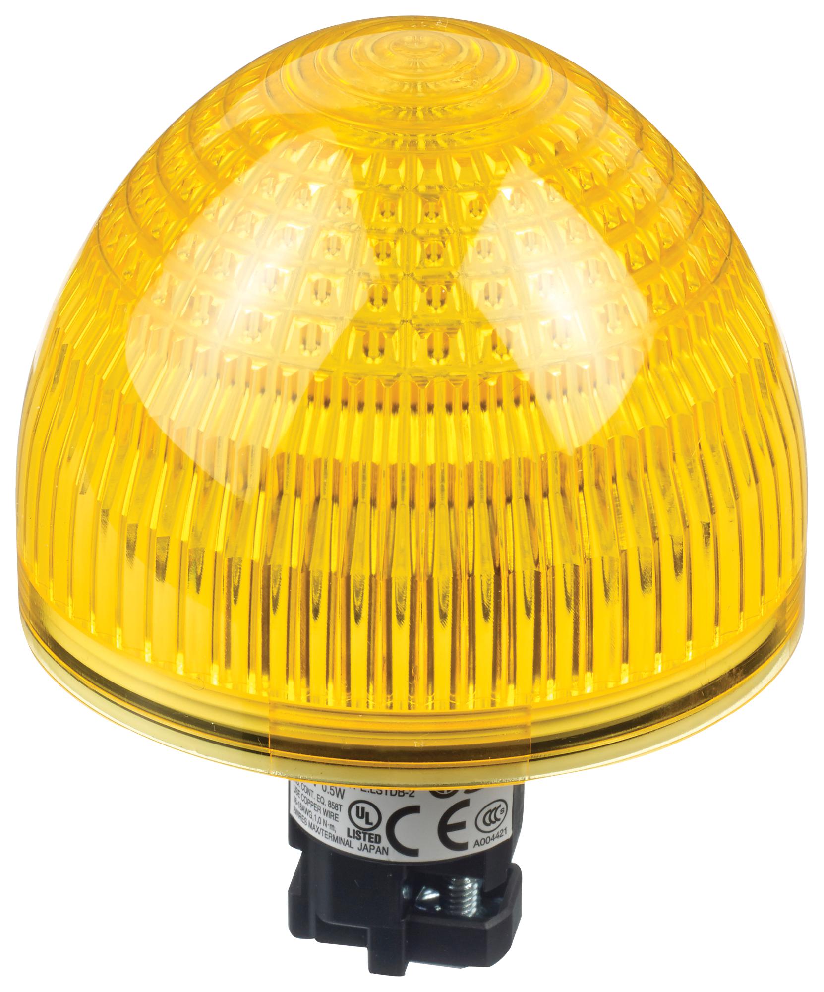 Idec Hw1P-5Q4Y Pilot Light, Yellow, 22Mm, 24Vac/vdc