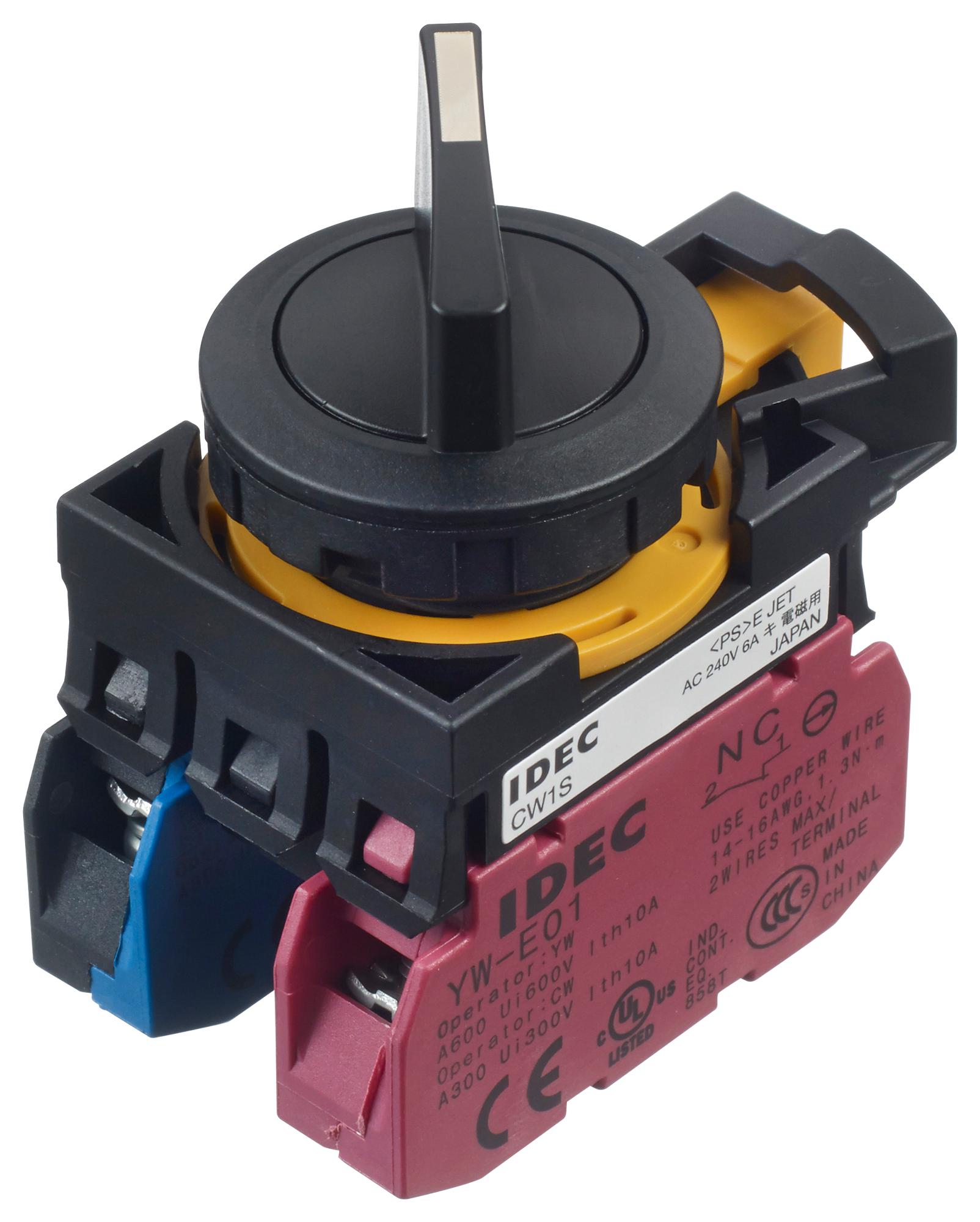 Idec Cw1S-21Le11 Rotary Switch, 2 Pos, 10A, 240Vac