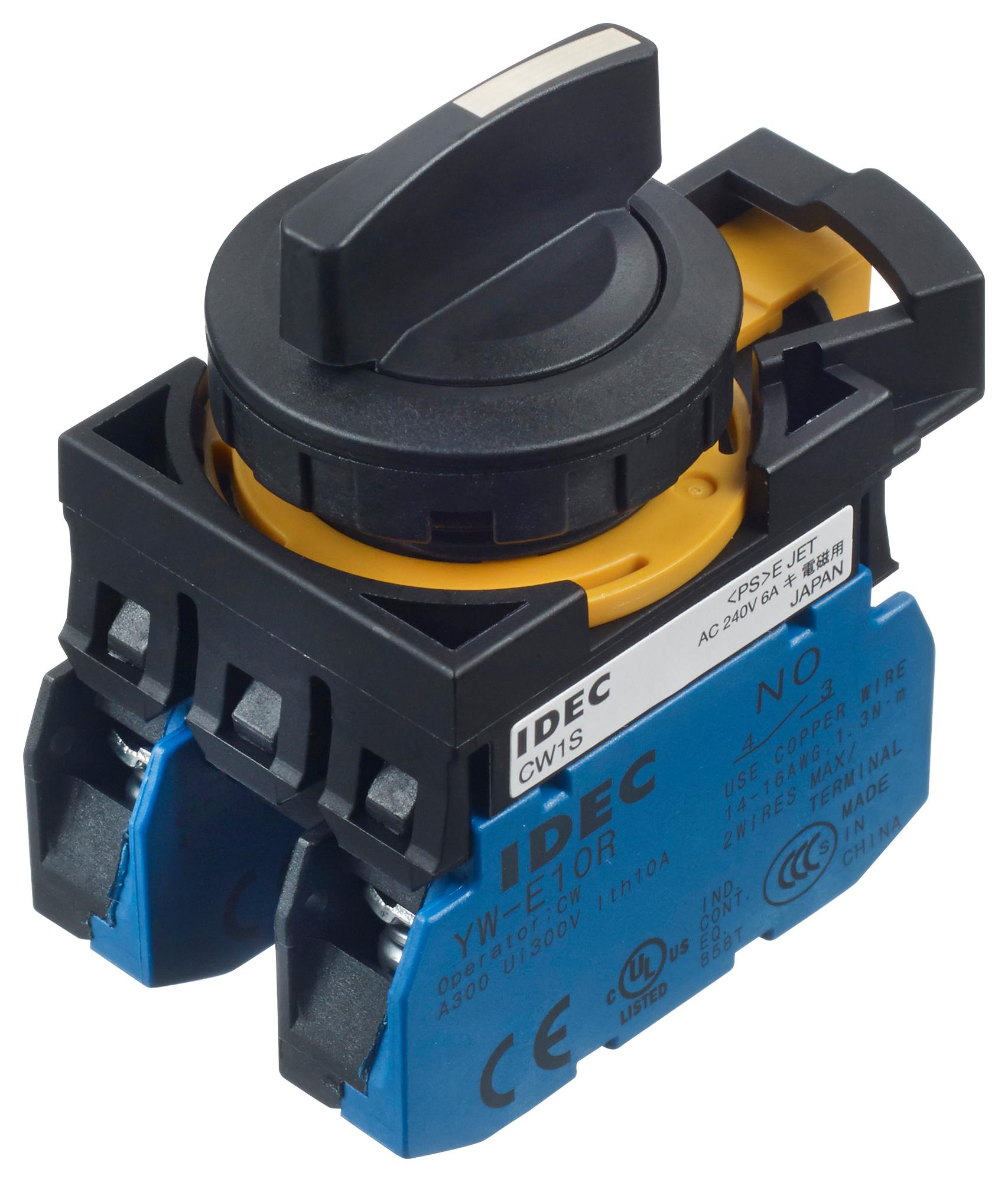 Idec Cw1S-31E20 Rotary Switch, 3 Pos, 10A, 240Vac