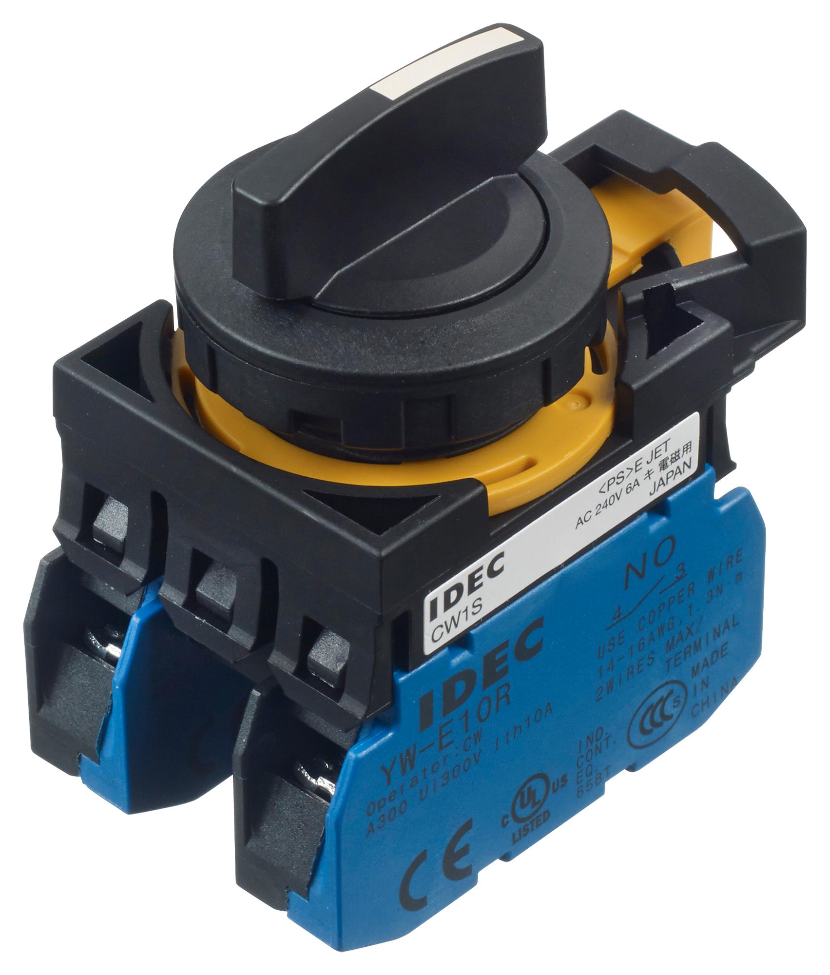 Idec Cw1S-3E20 Rotary Switch, 3 Pos, 10A, 240Vac