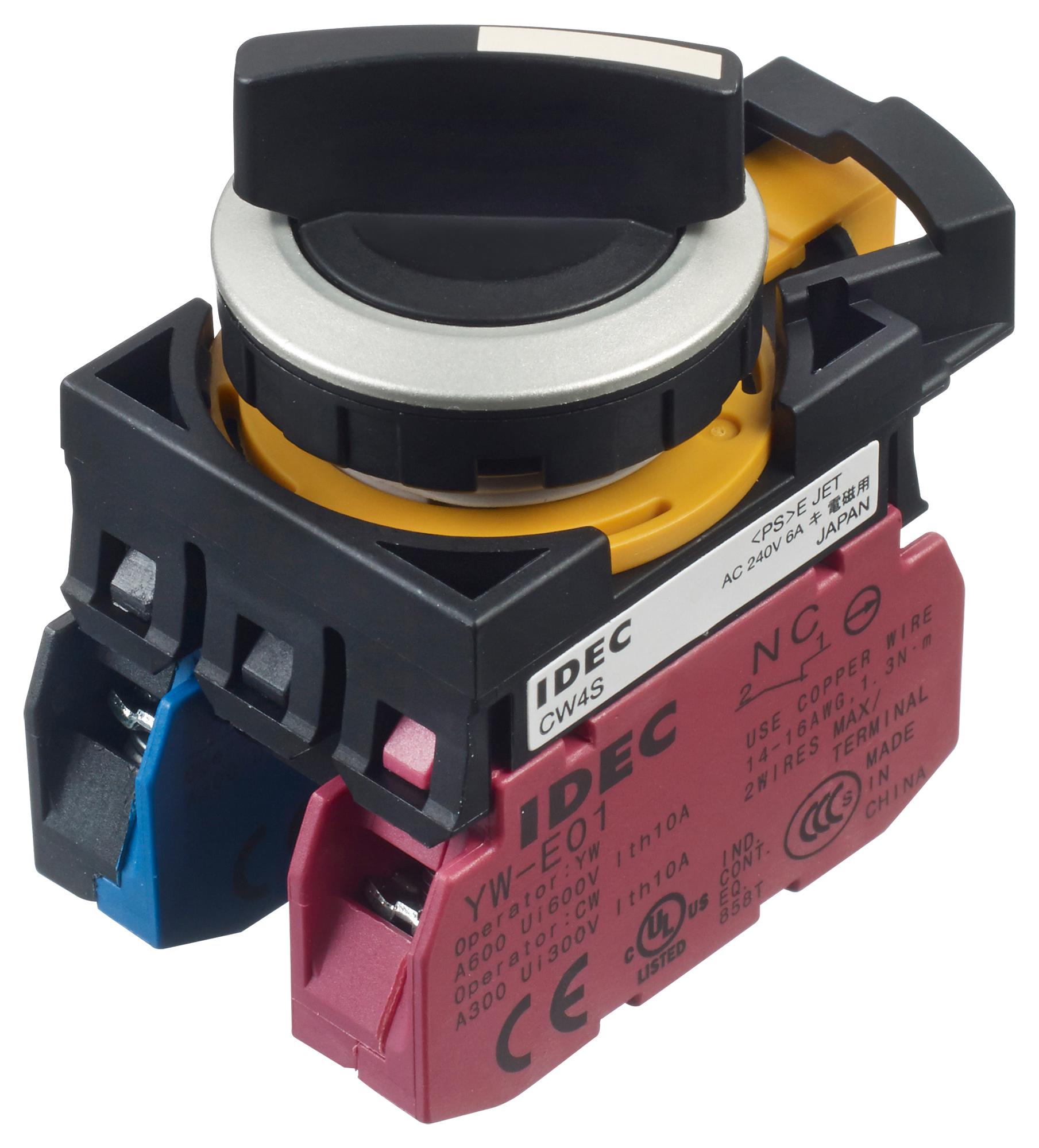 Idec Cw4S-2E11 Rotary Switch, 2 Pos, 10A, 240Vac