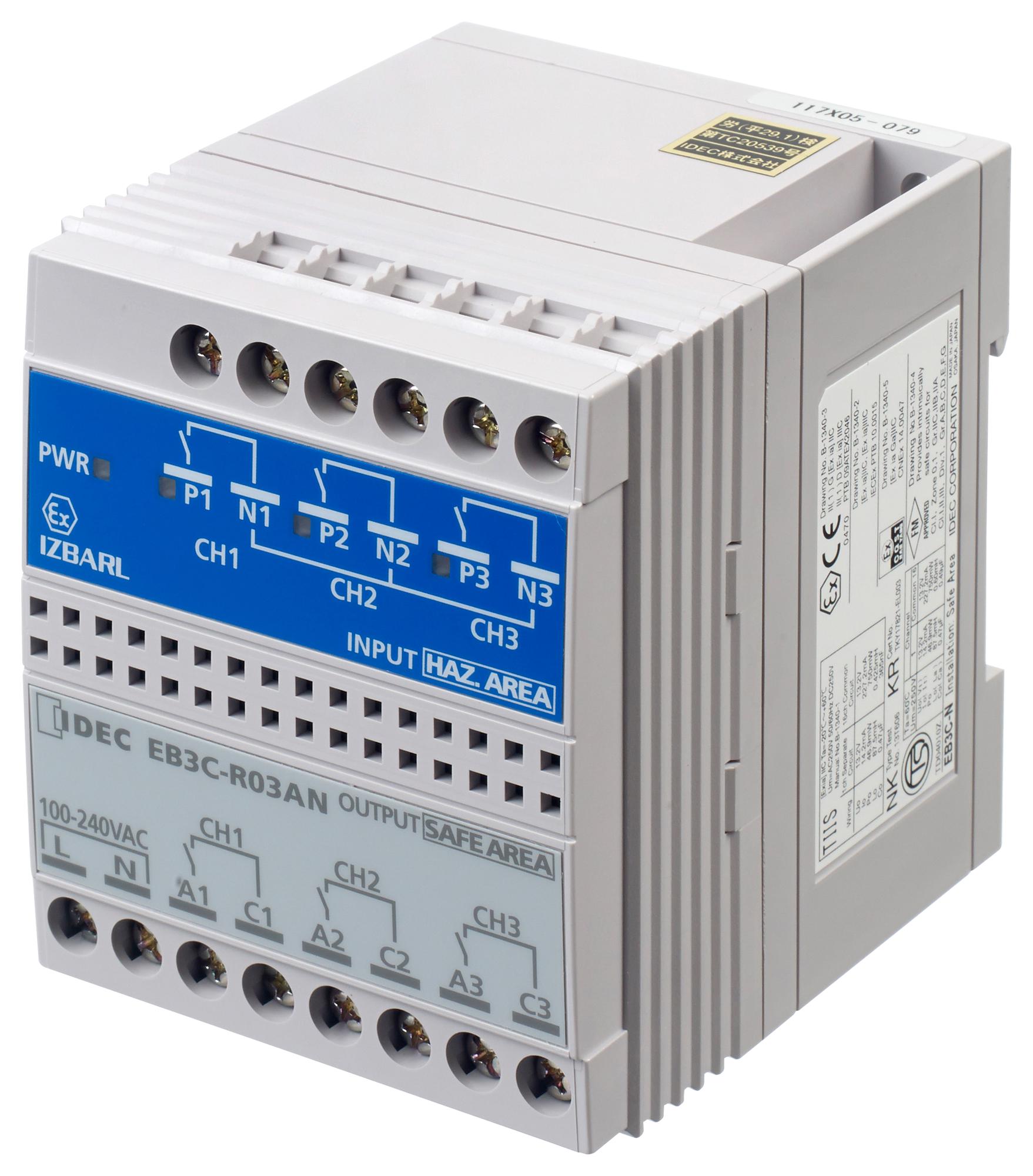 Idec Eb3C-R03An Discrete Input Barrier, 3Ch, Relay O/p