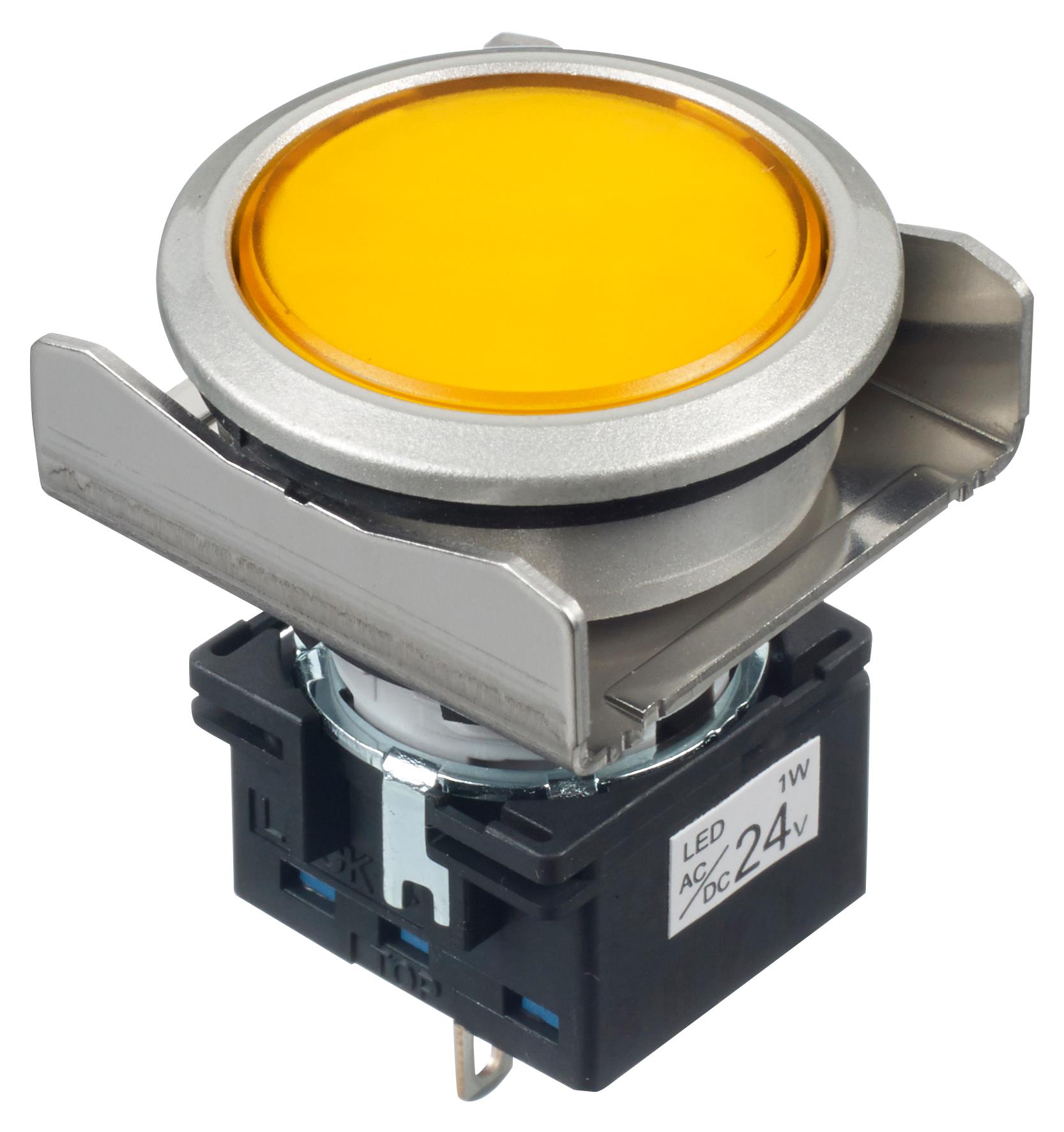 Idec Lbw6Mp-1T04Wy Pilot Light, Yellow, 24Vac/vdc