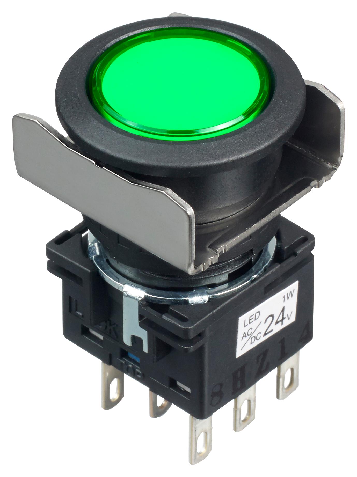 Idec Lb6L-A1T64G Pb Switch, Illum, Dpdt, 24Vac/dc, Green