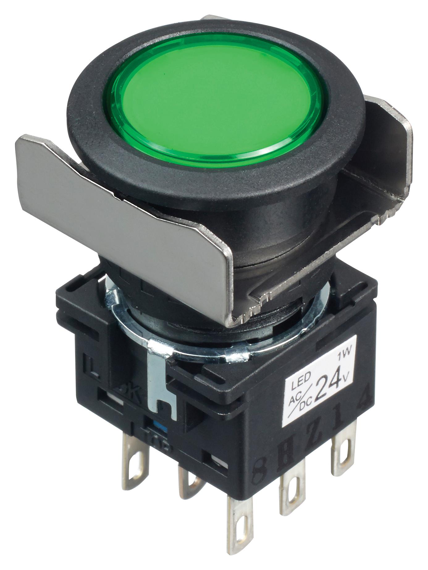 Idec Lb6L-M1T64G Pb Switch, Illum, Dpdt, 24Vac/dc, Green