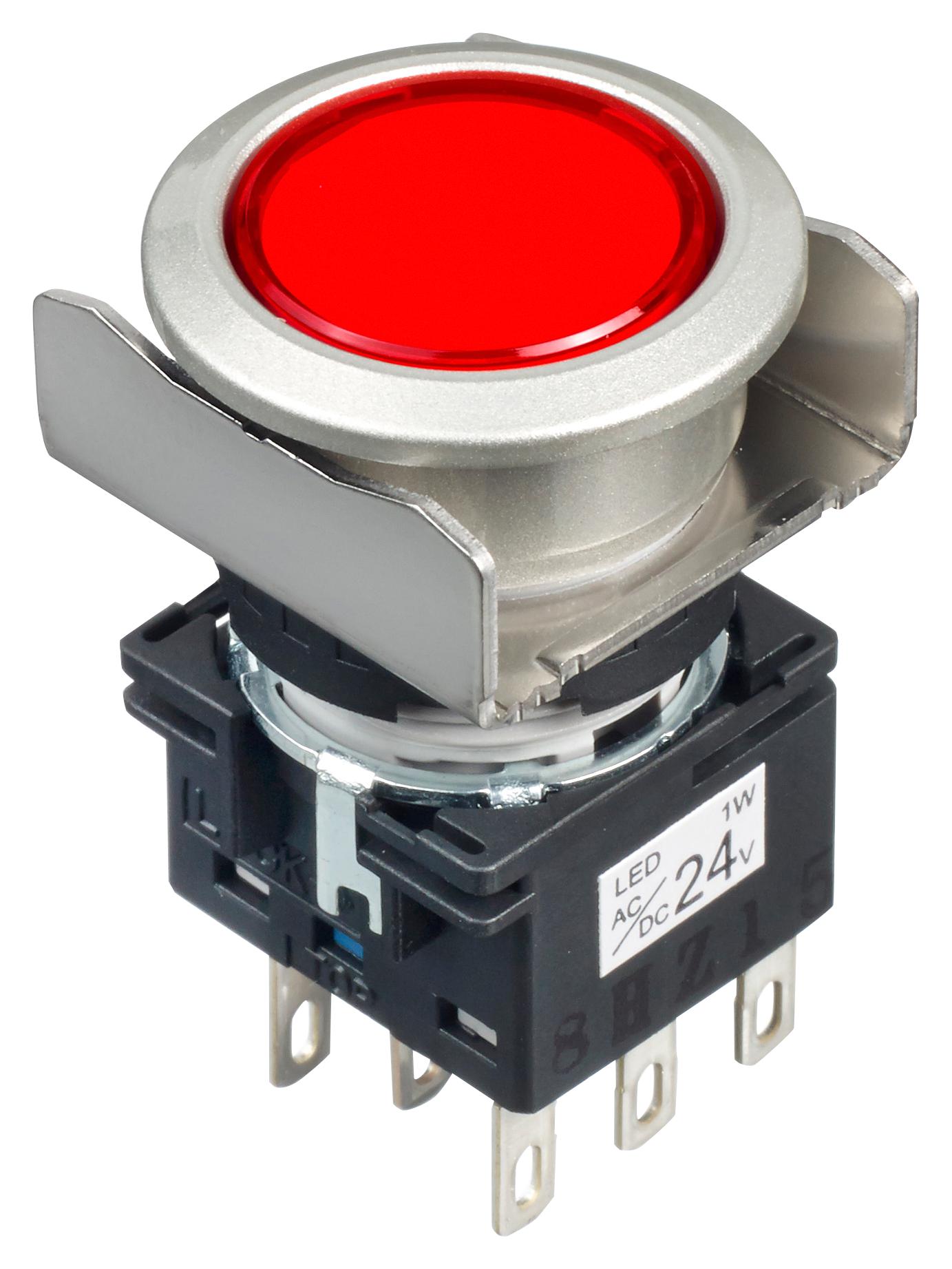 Idec Lb6Ml-M1T64R Pb Switch, Illum, Dpdt, 24Vac/dc, Red