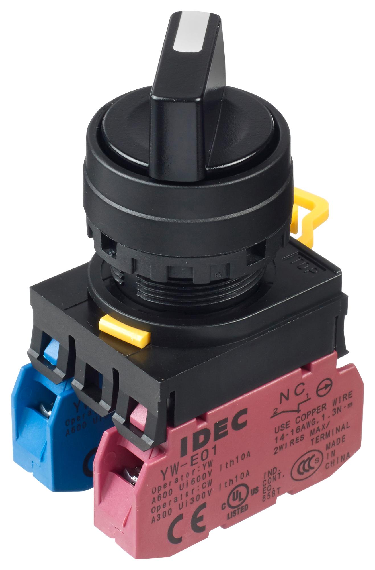 Idec Yw1S-21E11 Rotary Switch, 2 Pos, 10A, 120Vac