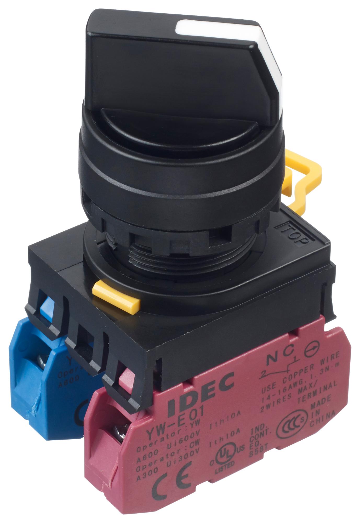 Idec Yw1S-2E11 Rotary Switch, 2 Pos, 10A, 120Vac