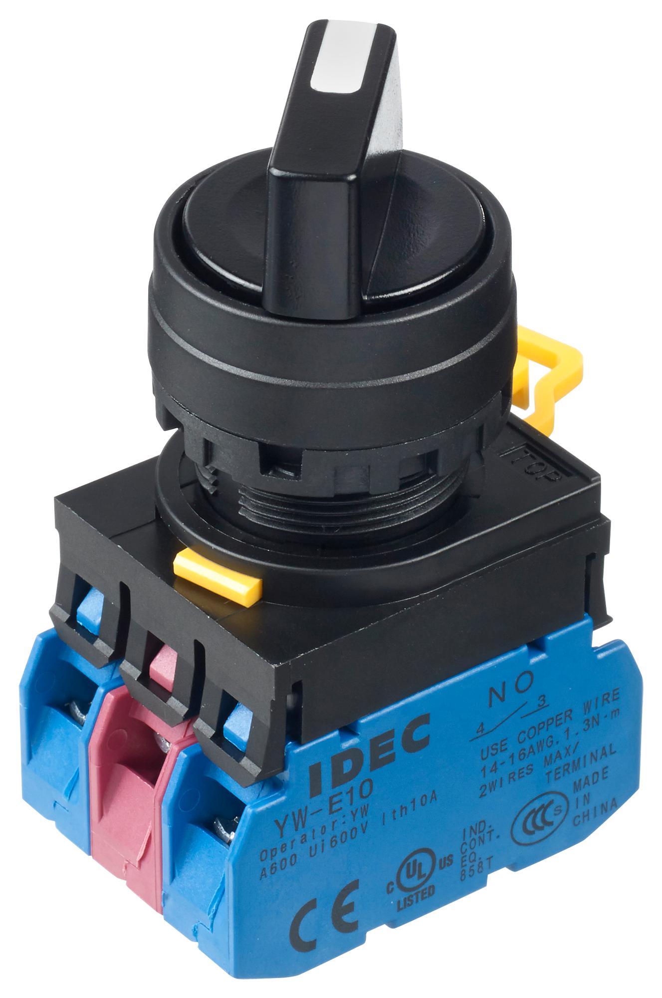 Idec Yw1S-31E21 Rotary Switch, 3 Pos, 10A, 120Vac