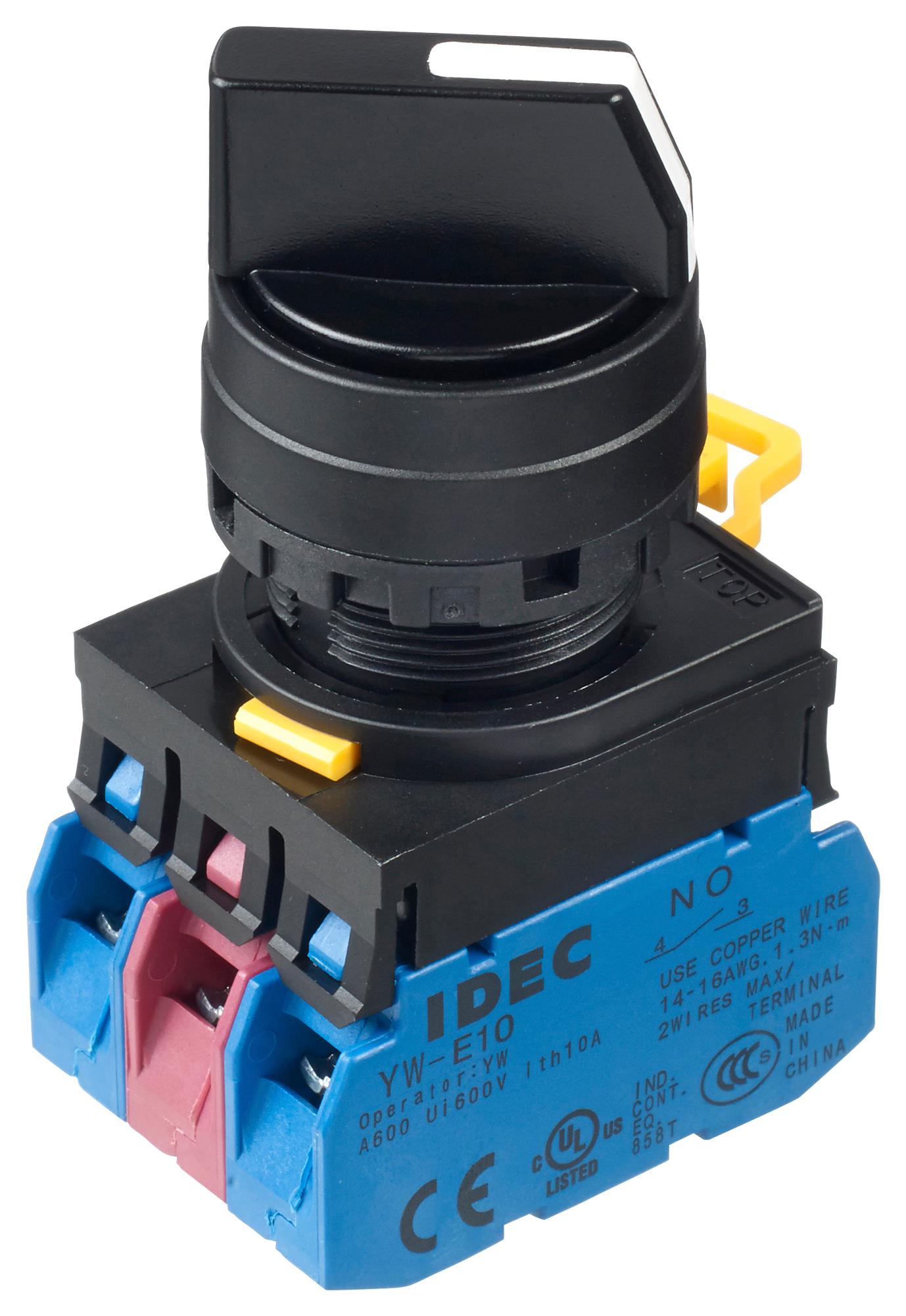 Idec Yw1S-32E21 Rotary Switch, 3 Pos, 10A, 120Vac