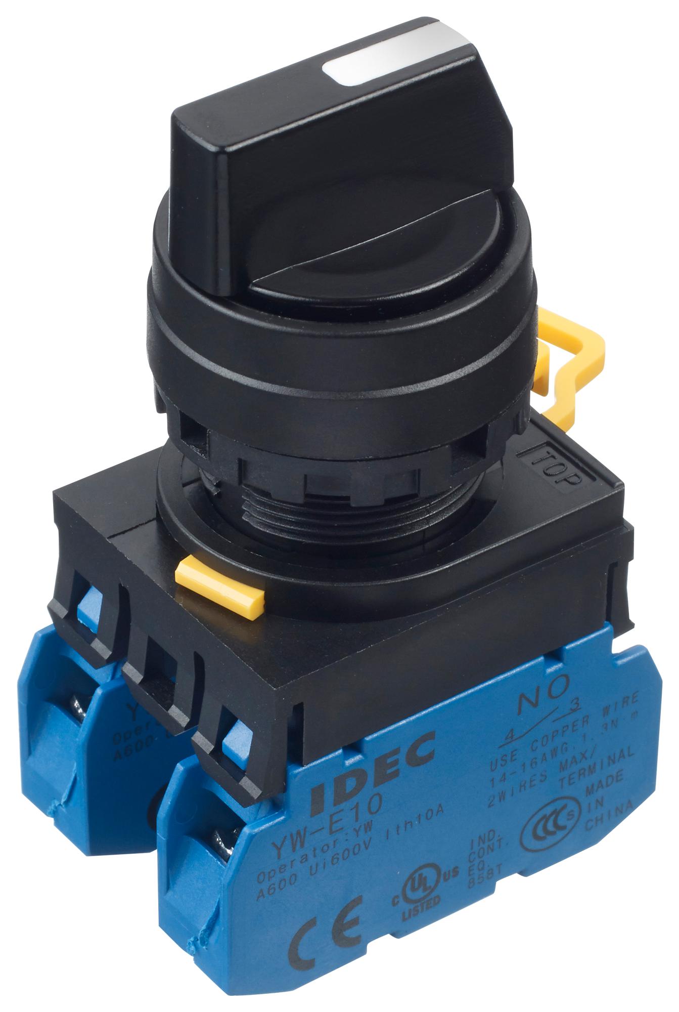 Idec Yw1S-33E20 Rotary Switch, 3 Pos, 10A, 120Vac