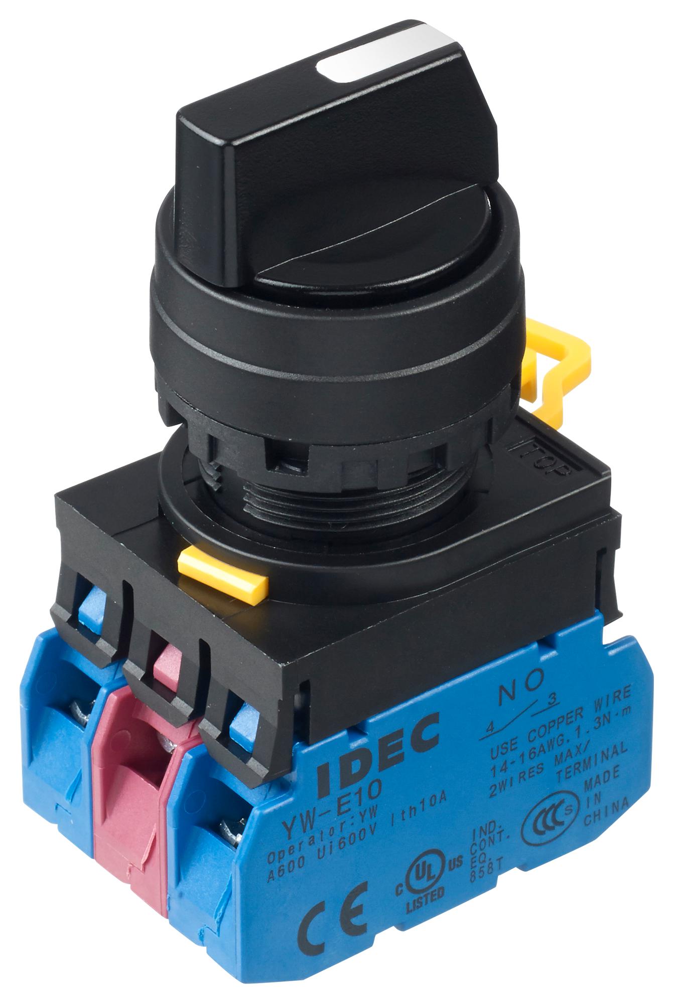 Idec Yw1S-33E21 Rotary Switch, 3 Pos, 10A, 120Vac