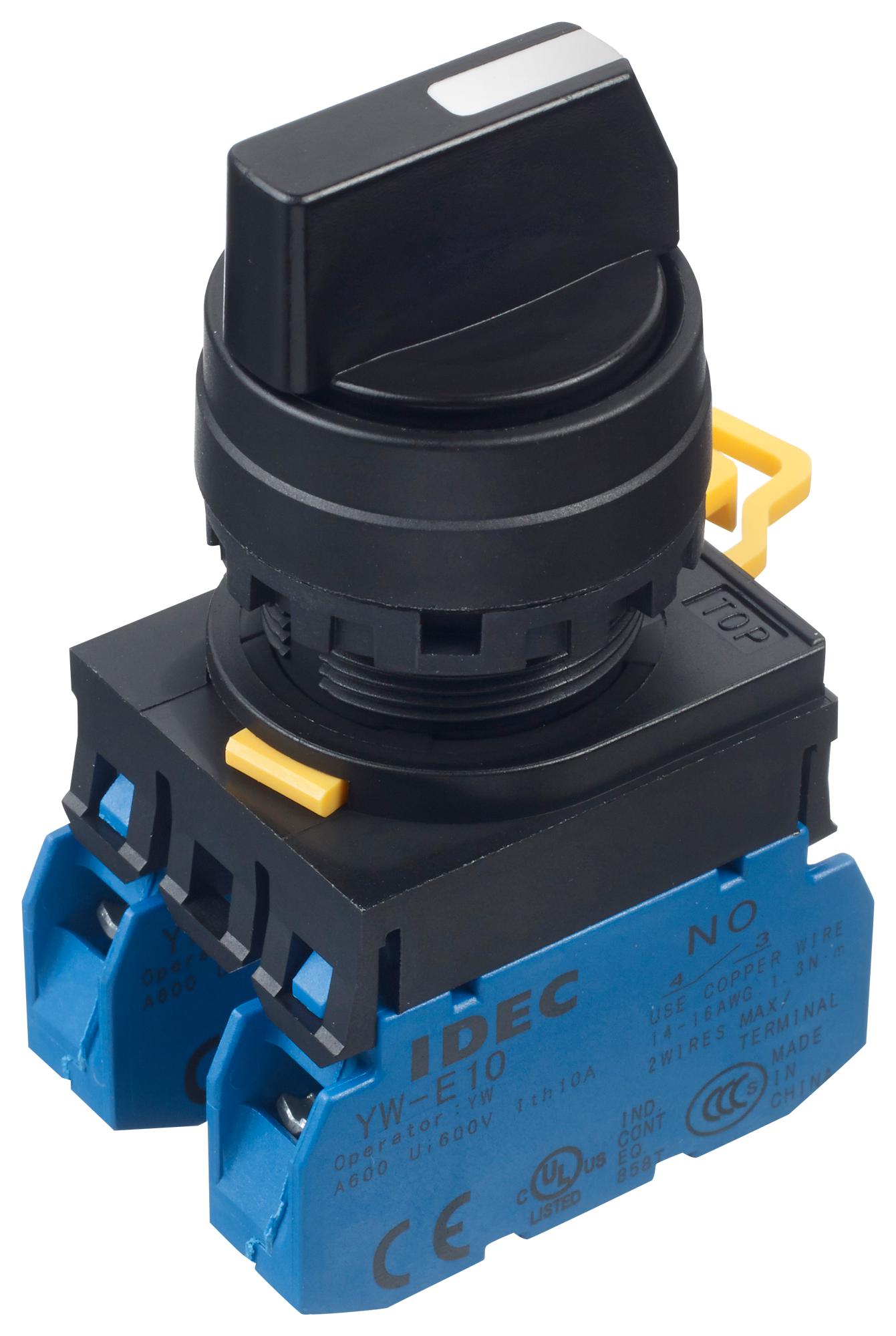 Idec Yw1S-3E20 Rotary Switch, 3 Pos, 10A, 120Vac