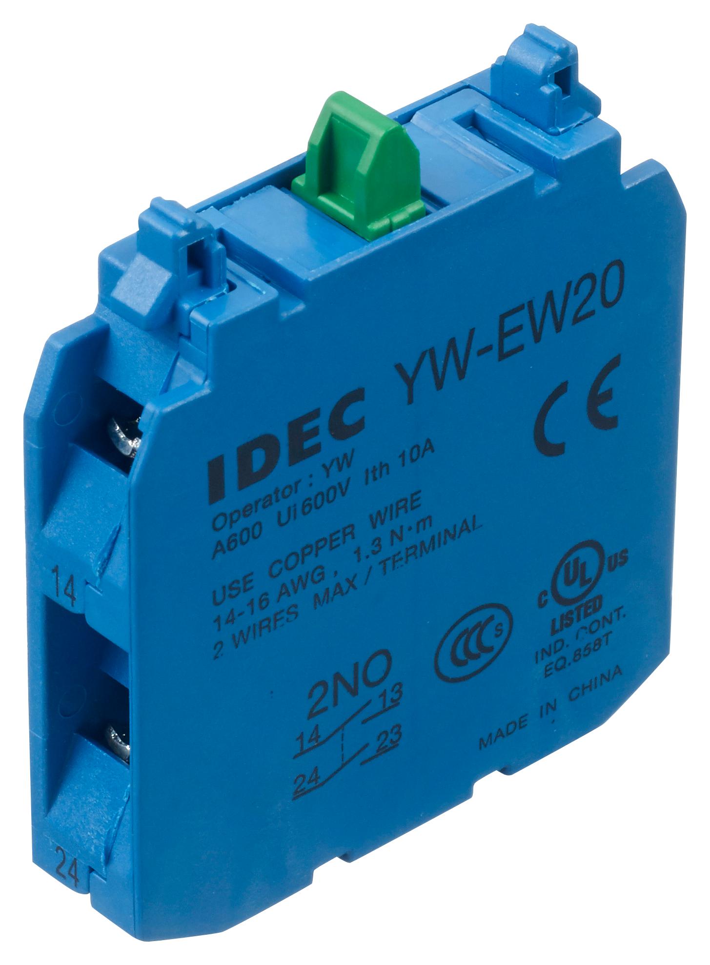 Idec Yw-Ew20 Double Contact Block, 2No, Screw