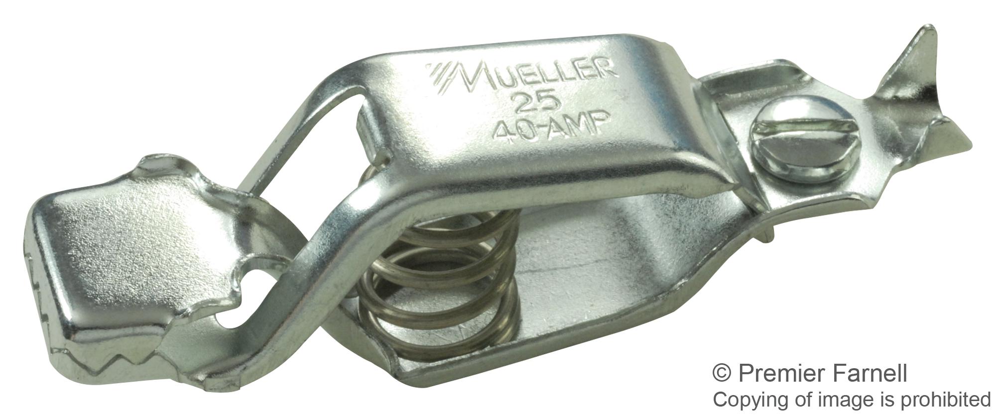 Mueller Electric Bu-25 Test Clip, Zinc Plated Steel, 40A/19Mm