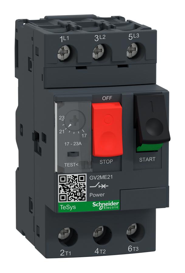 Schneider Electric Gv2Me21 Circuit Breaker, 3 Pole, 23A, 690Vac