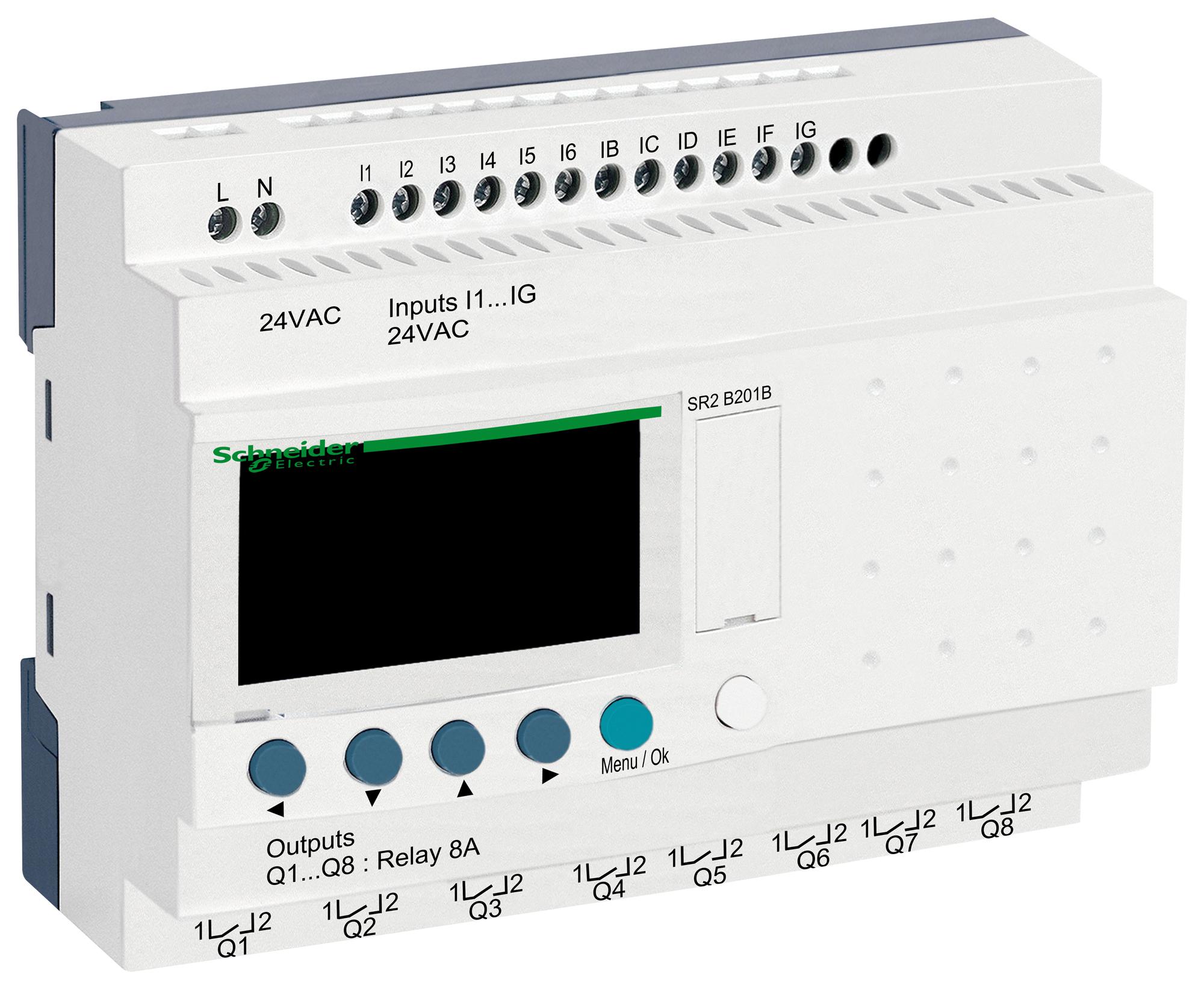 Schneider Electric Sr2B201B Compact Smart Relay, 20 I/o, 24V